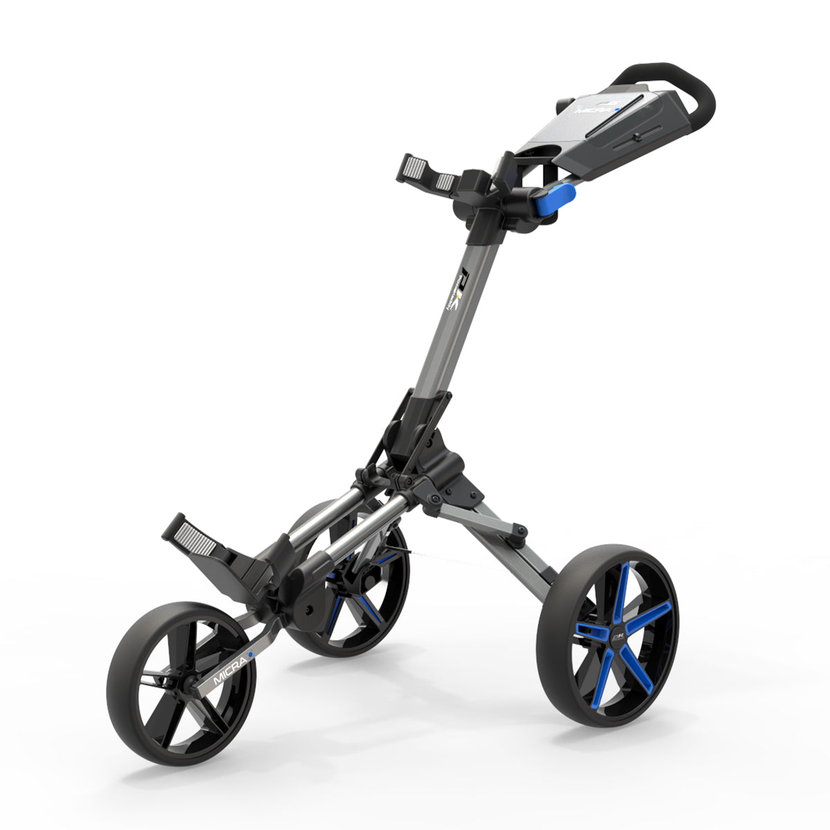 PowaKaddy Micra Push Trolley - Blue / Gun Metal