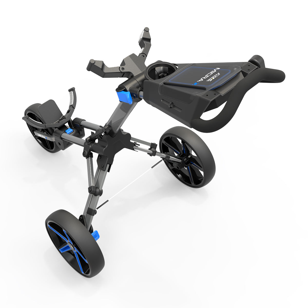 PowaKaddy Micra Push Trolley - Blue / Gun Metal