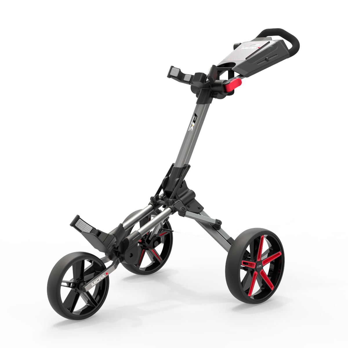 PowaKaddy Micra Push Trolley - Red / Gun Metal