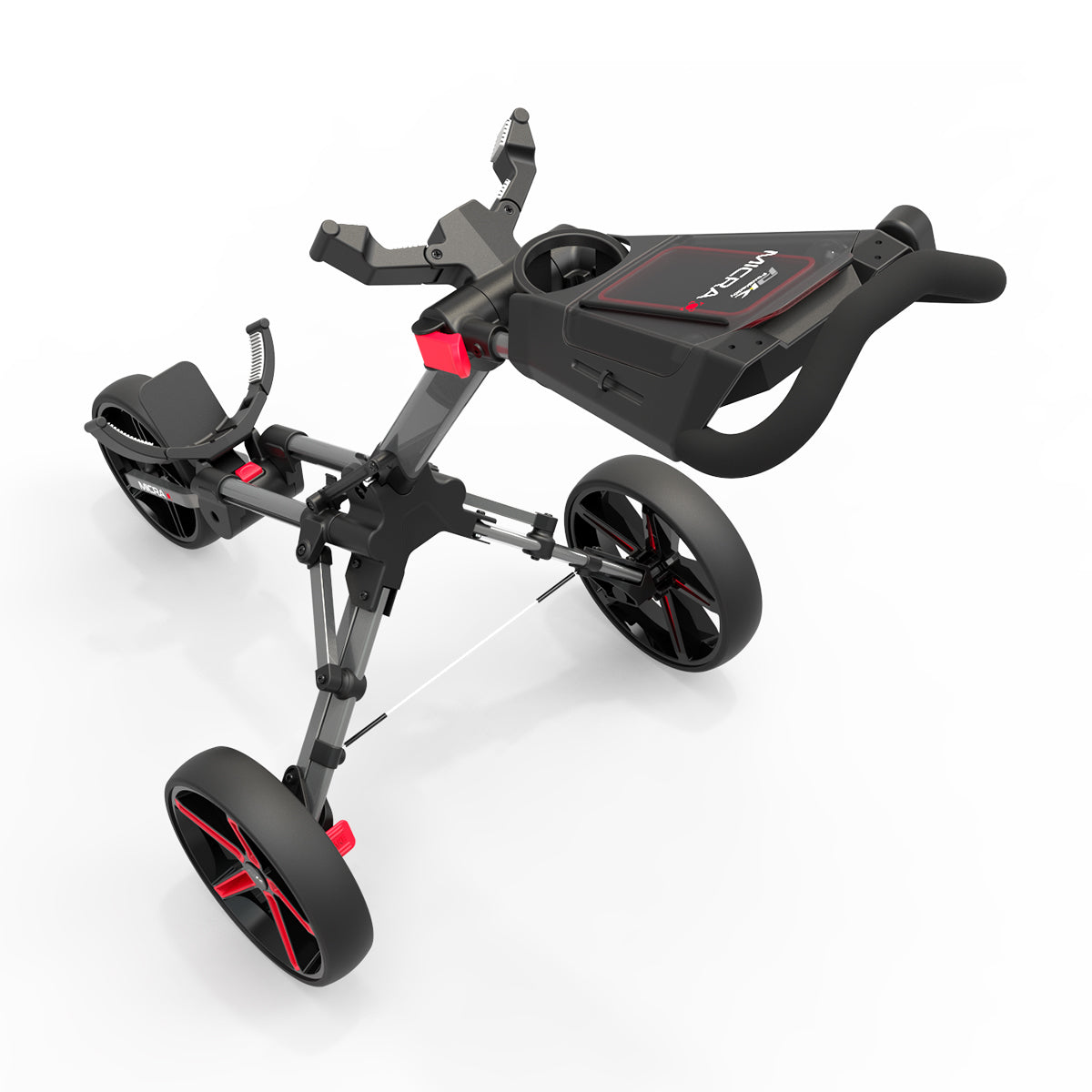 PowaKaddy Micra Push Trolley - Red / Gun Metal