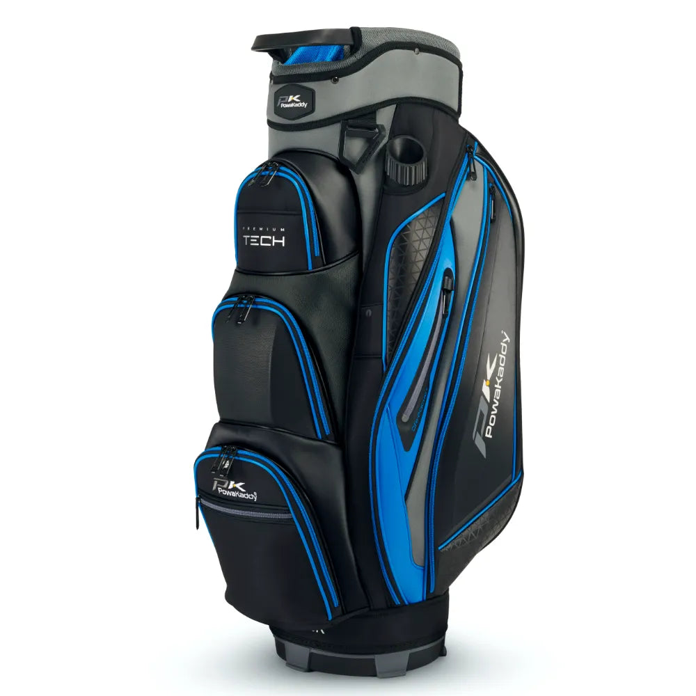 PowaKaddy Premium Tech Golf Bag - Gun Metal / Blue