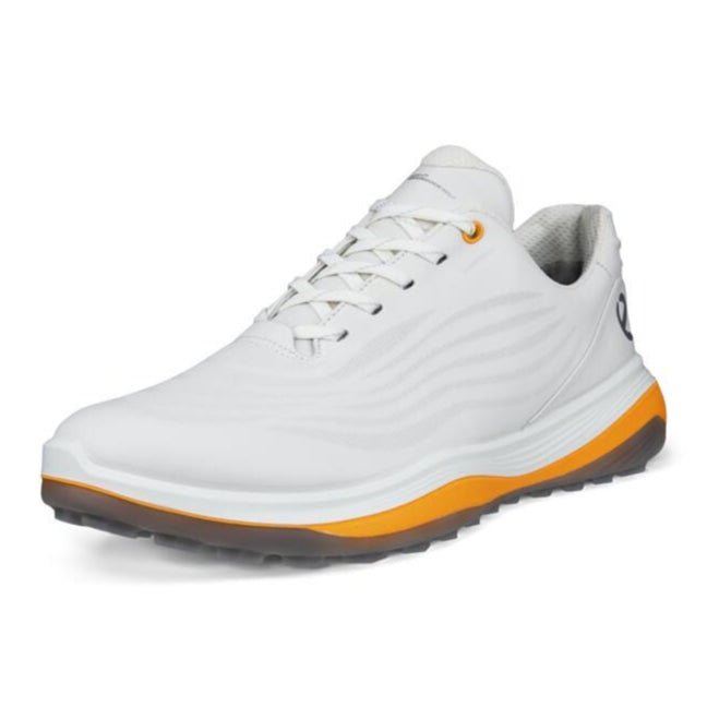 Ecco M Golf LT1 Golf Shoes - White/Sunrise - Ecco