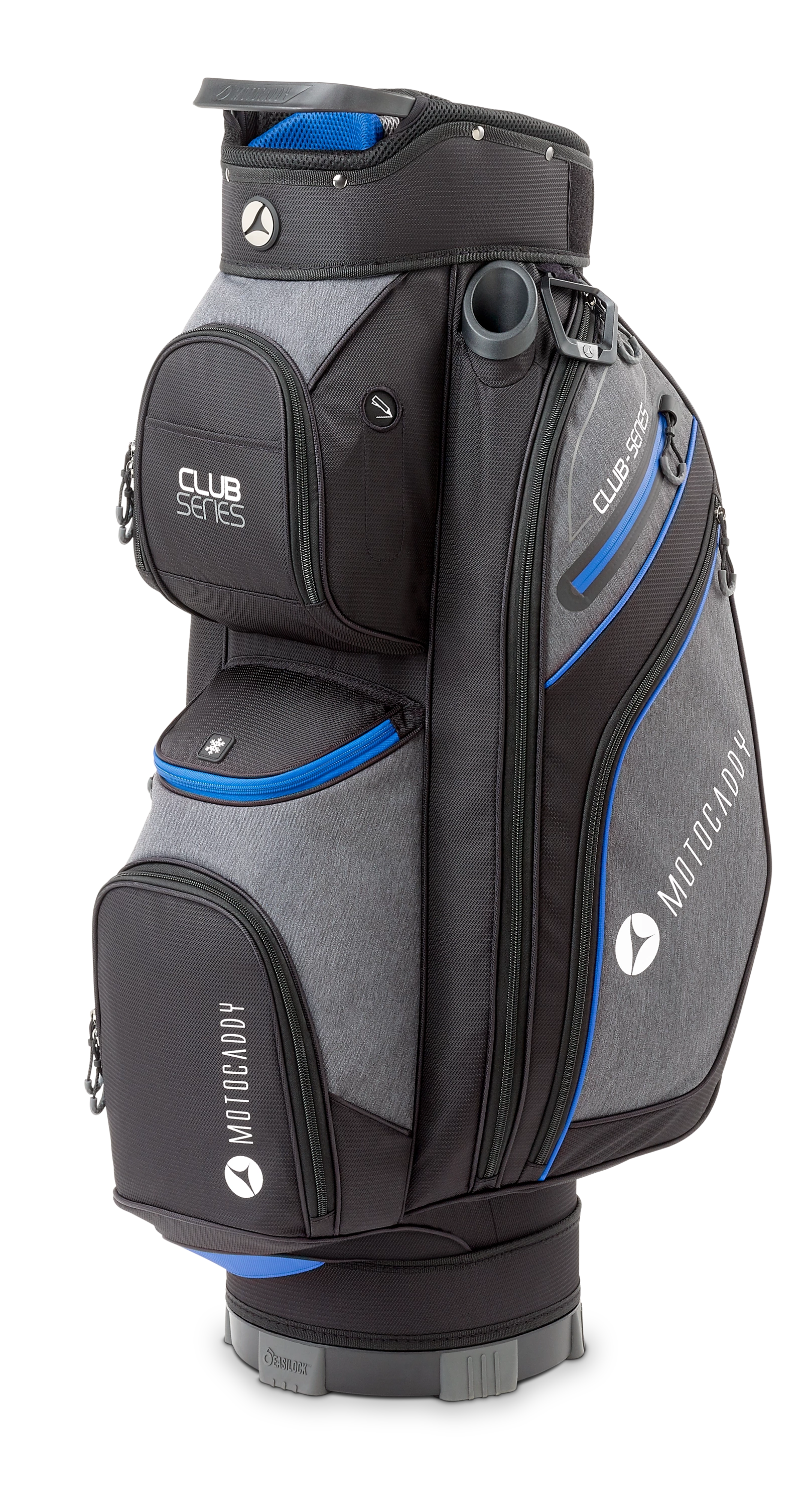 Motocaddy 2025 Club Series Golf Cart Bag - Charcoal/Blue