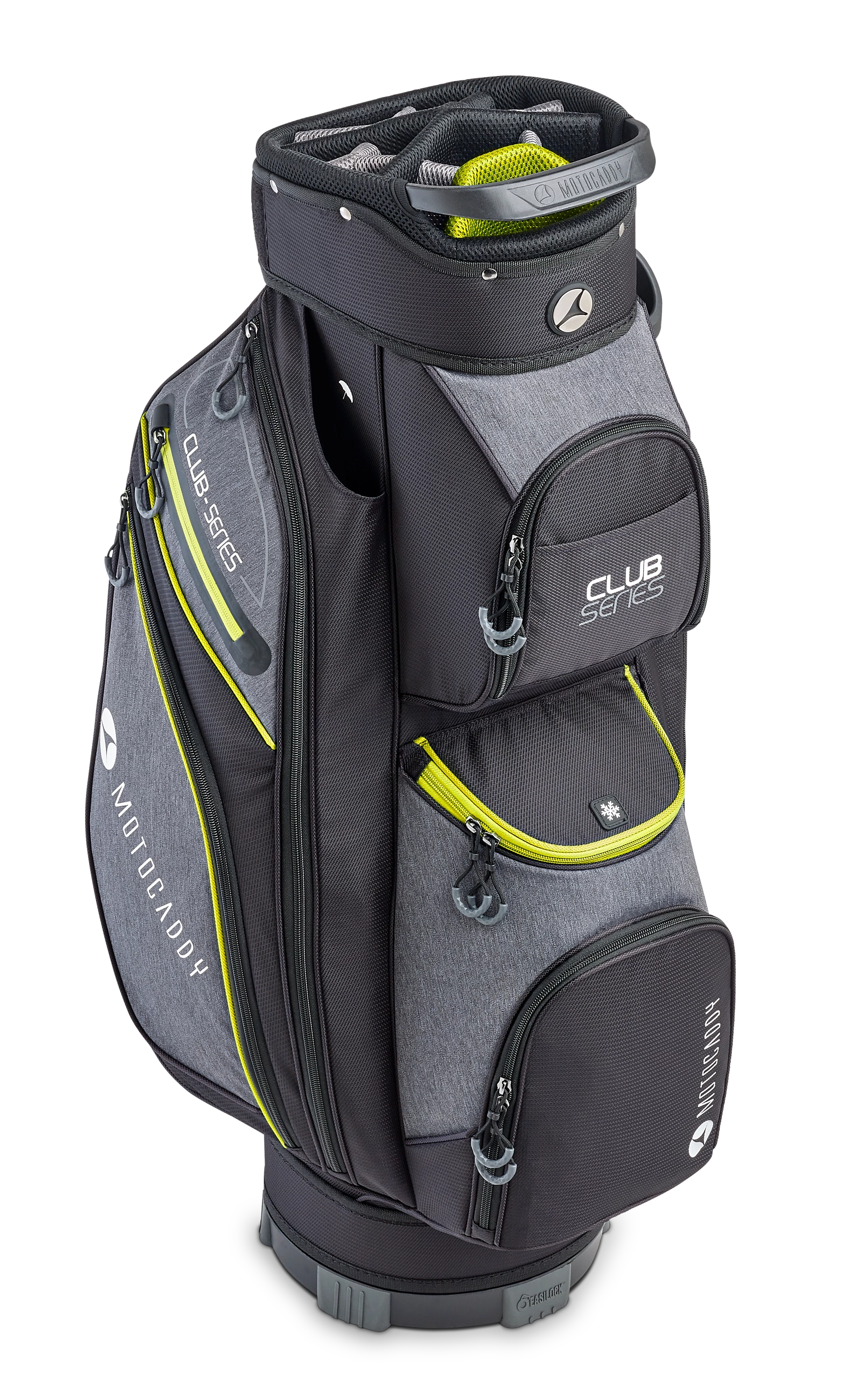 Motocaddy 2025 Club Series Golf Cart Bag - Charcoal/Lime