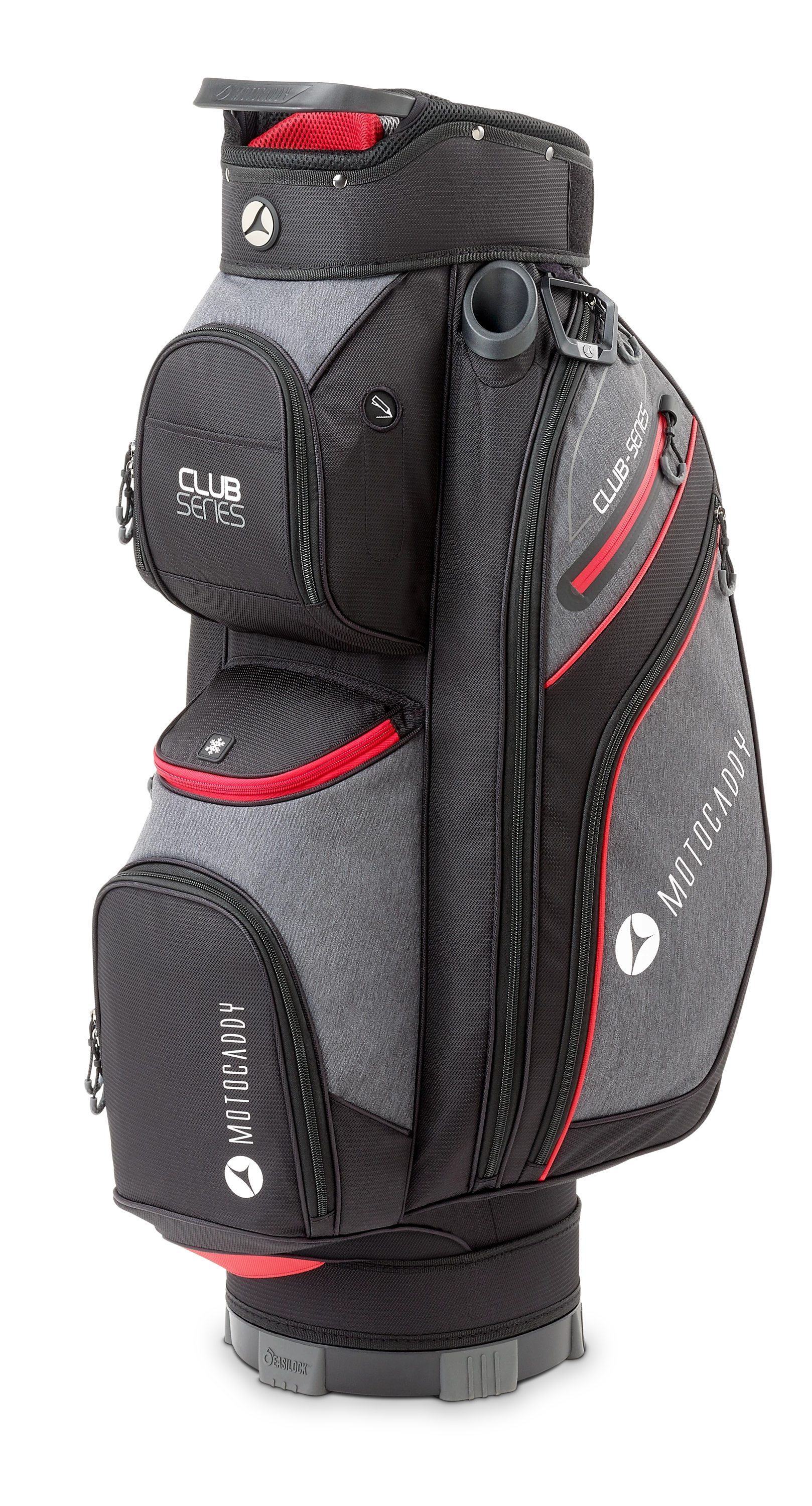 Motocaddy 2025 Club Series Golf Cart Bag - Charcoal/Red