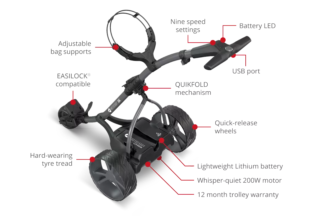 Motocaddy 2024 SE Lead Acid Electric Golf Trolley