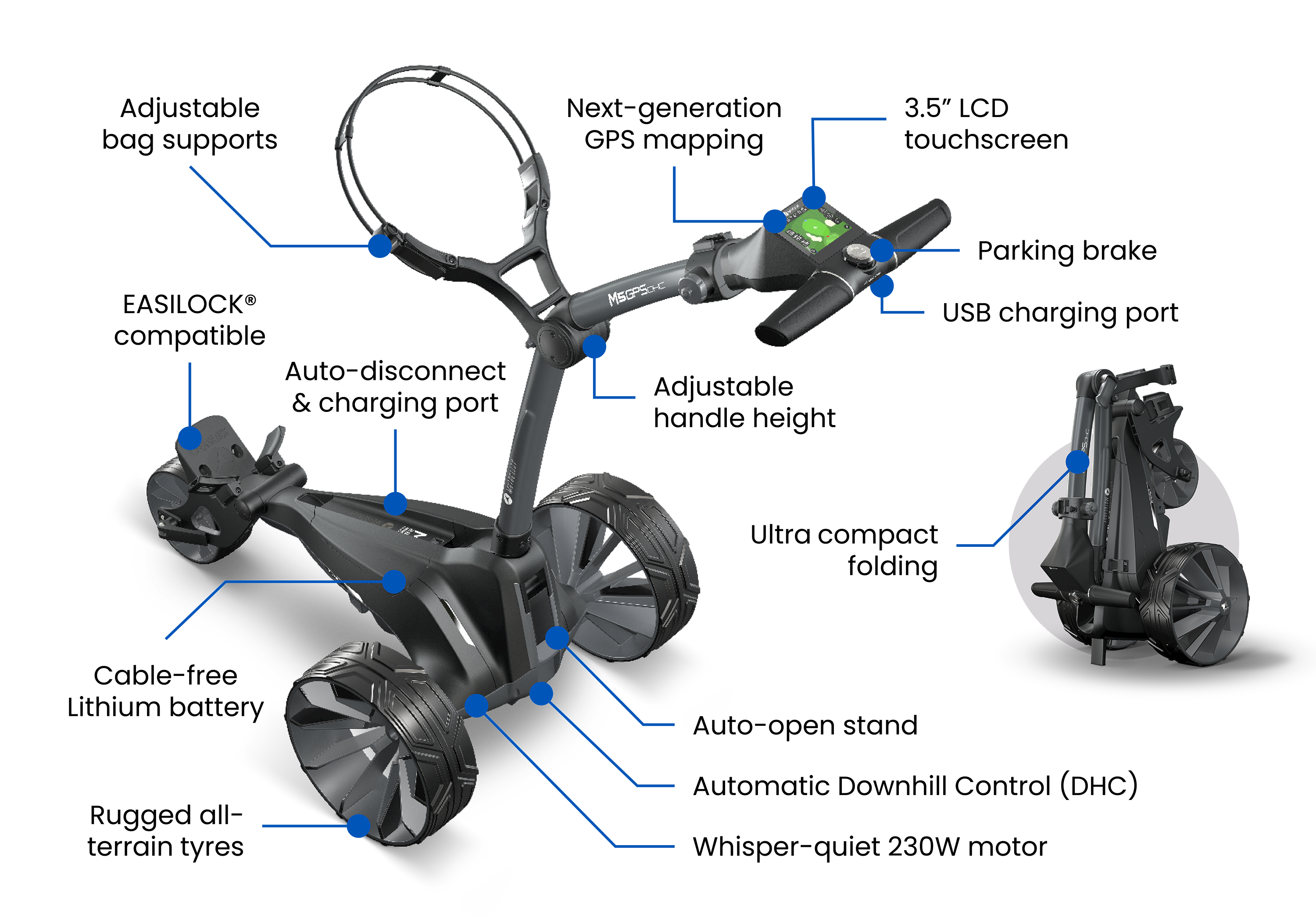 Motocaddy 2026 M5 GPS DHC Standard Lithium Golf Trolley