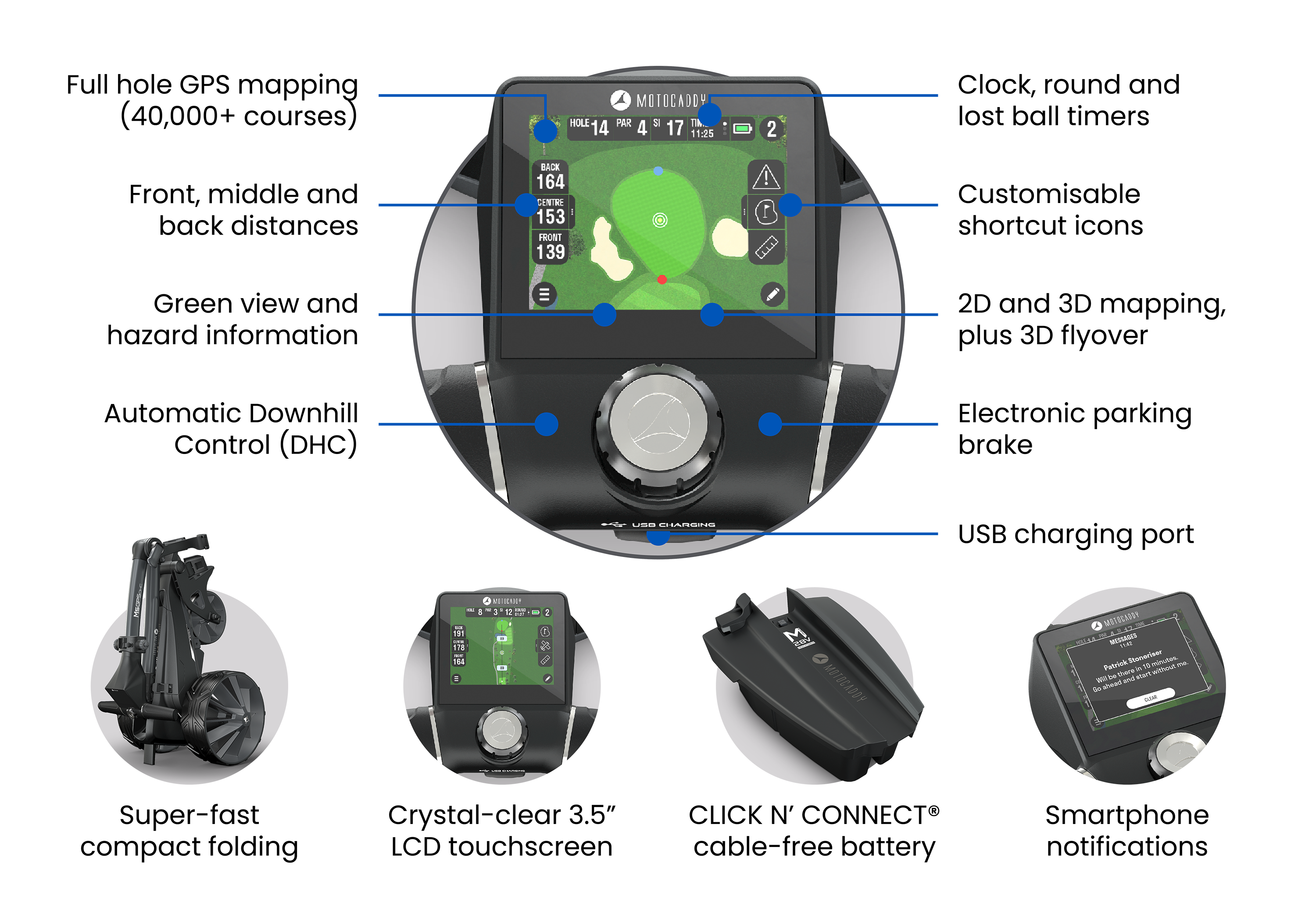 Motocaddy 2026 M5 GPS DHC Standard Lithium Golf Trolley