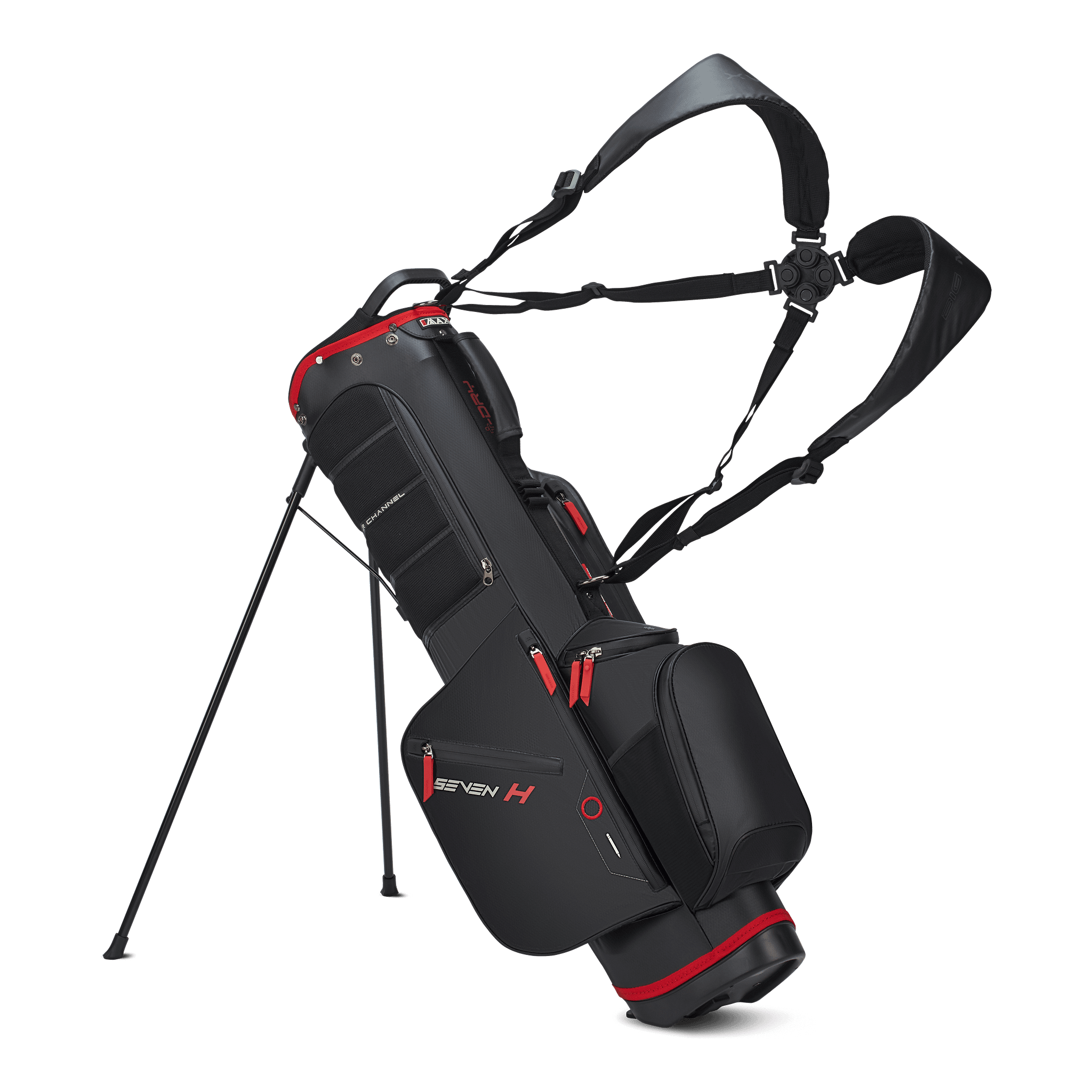Big Max Aqua Seven H Golf Bag - Black / Red