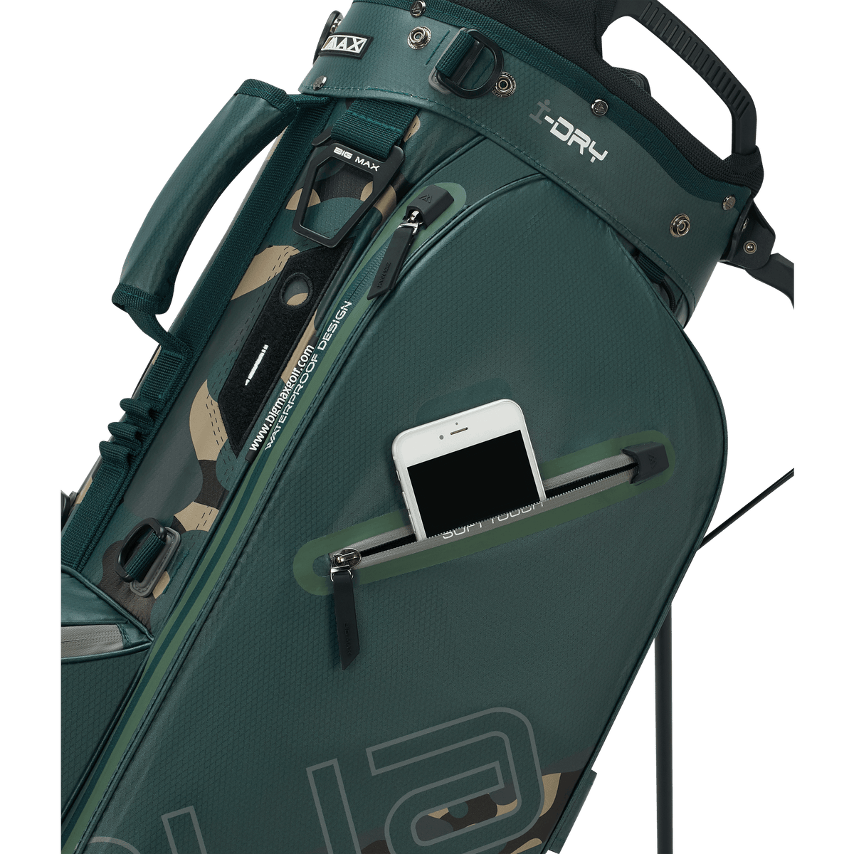Big Max Aqua Eight H Stand Golf Bag - Forest Green / Green Camo