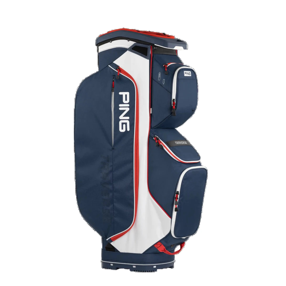 Ping Traverse 244 Cart Bag - Navy/White/Red - Ping
