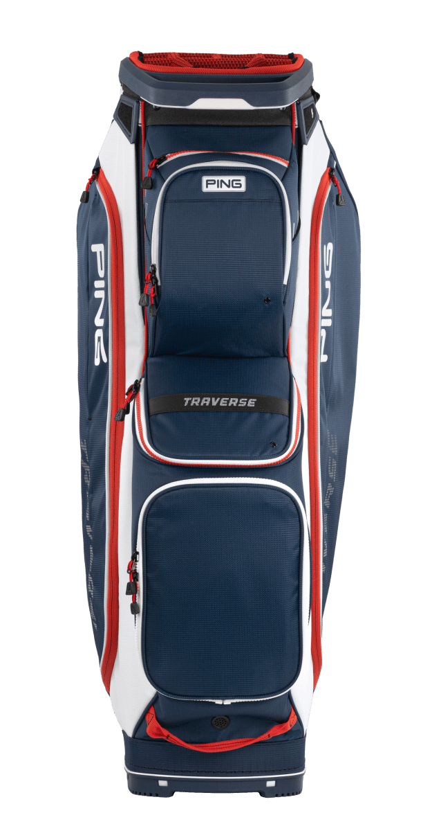 Ping Traverse 244 Cart Bag - Navy/White/Red - Ping