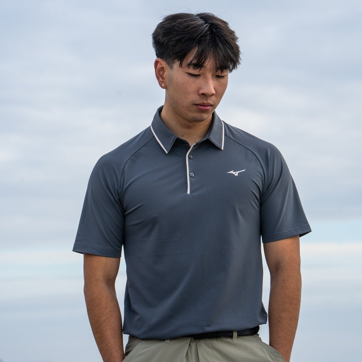 Mizuno Classic Pique Golf Polo Shirt - Lava Smoke - Mizuno