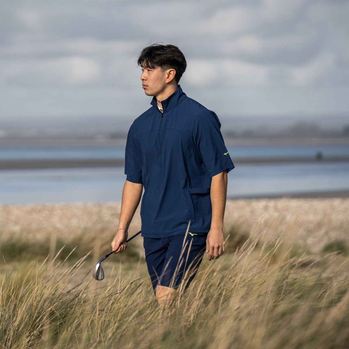 Mizuno Motion Light Half Zip Wind Golf Top - Estate Blue - Mizuno