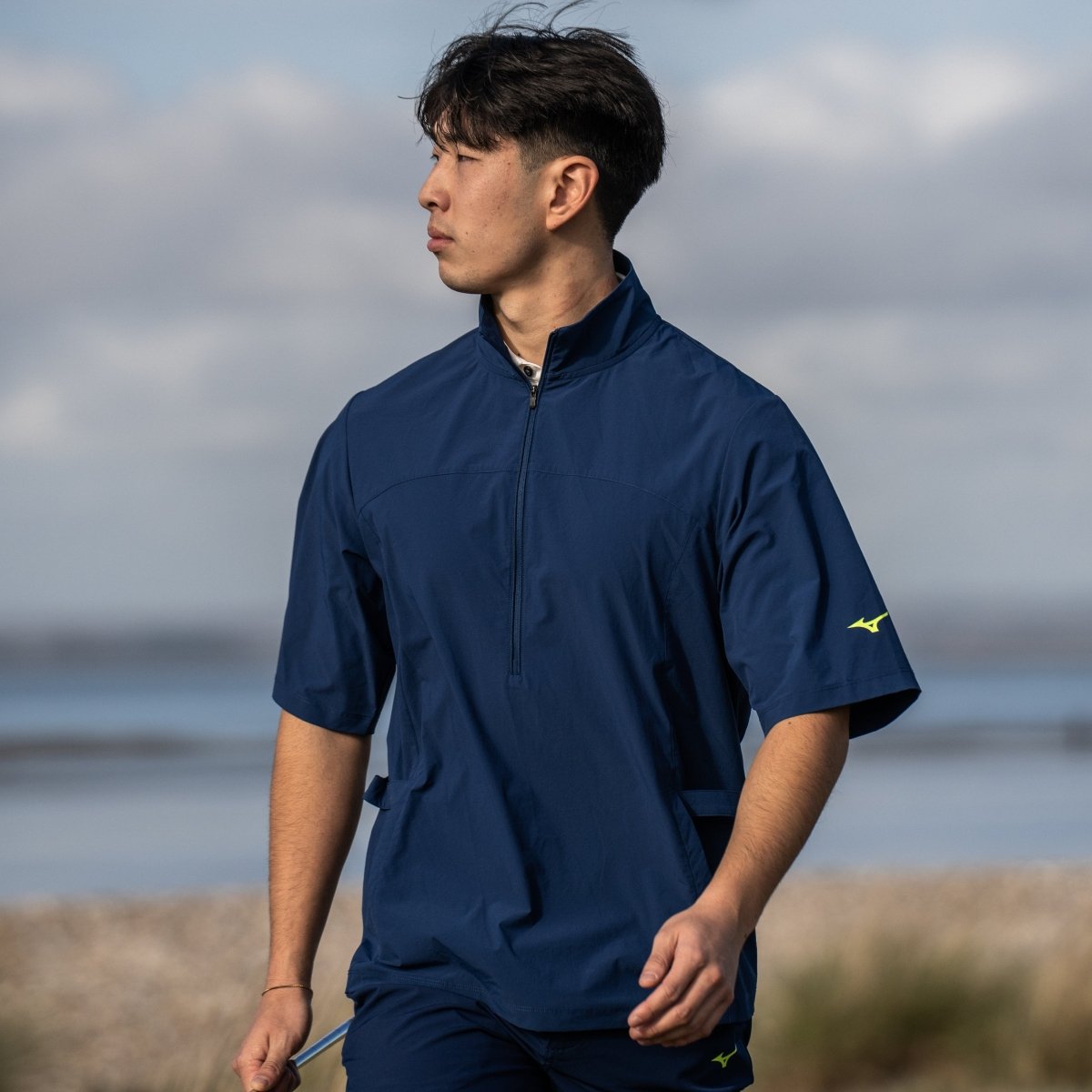 Mizuno Motion Light Half Zip Wind Golf Top - Estate Blue - Mizuno