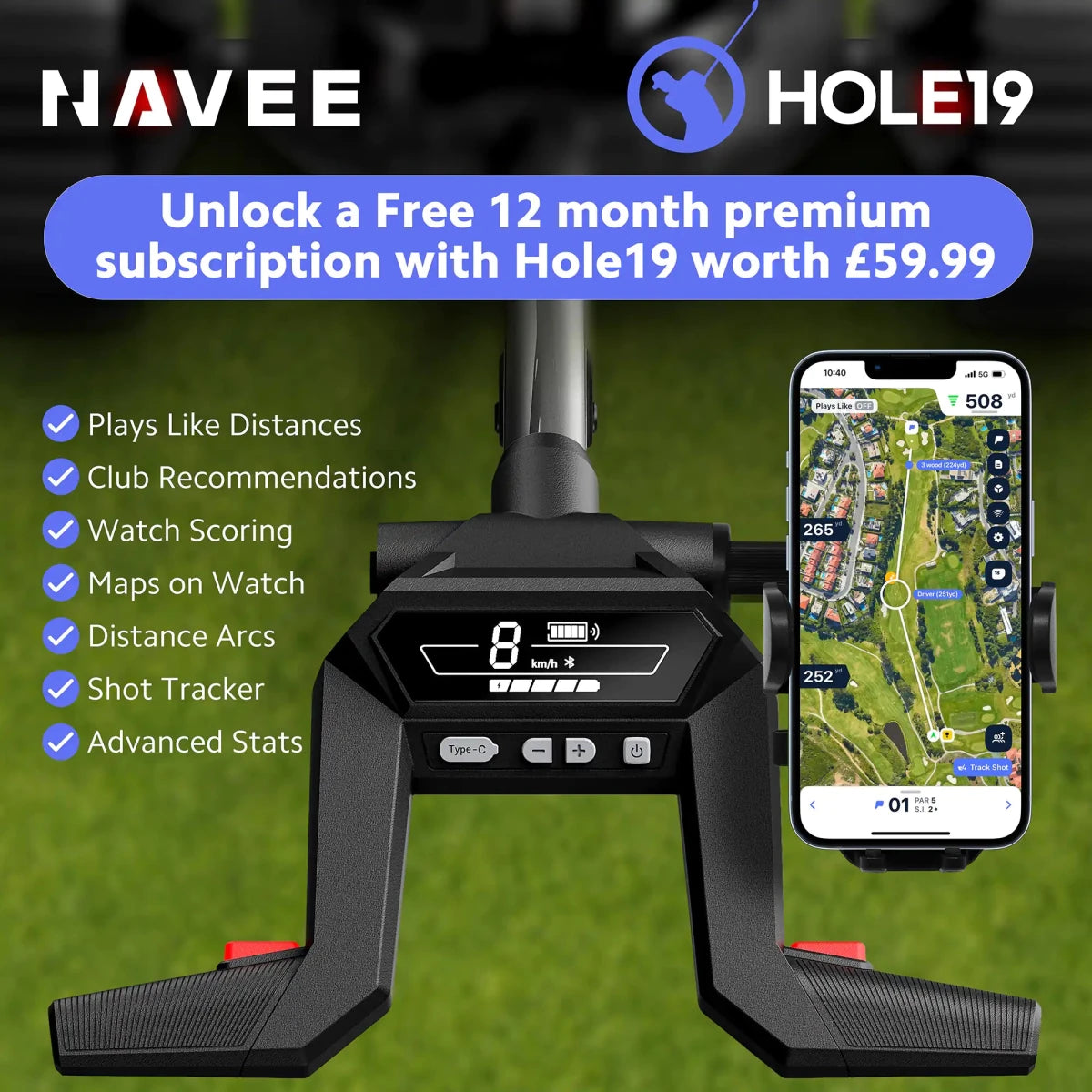 NAVEE Birdie 3X Remote + Follow Electric Golf Trolley - NAVEE