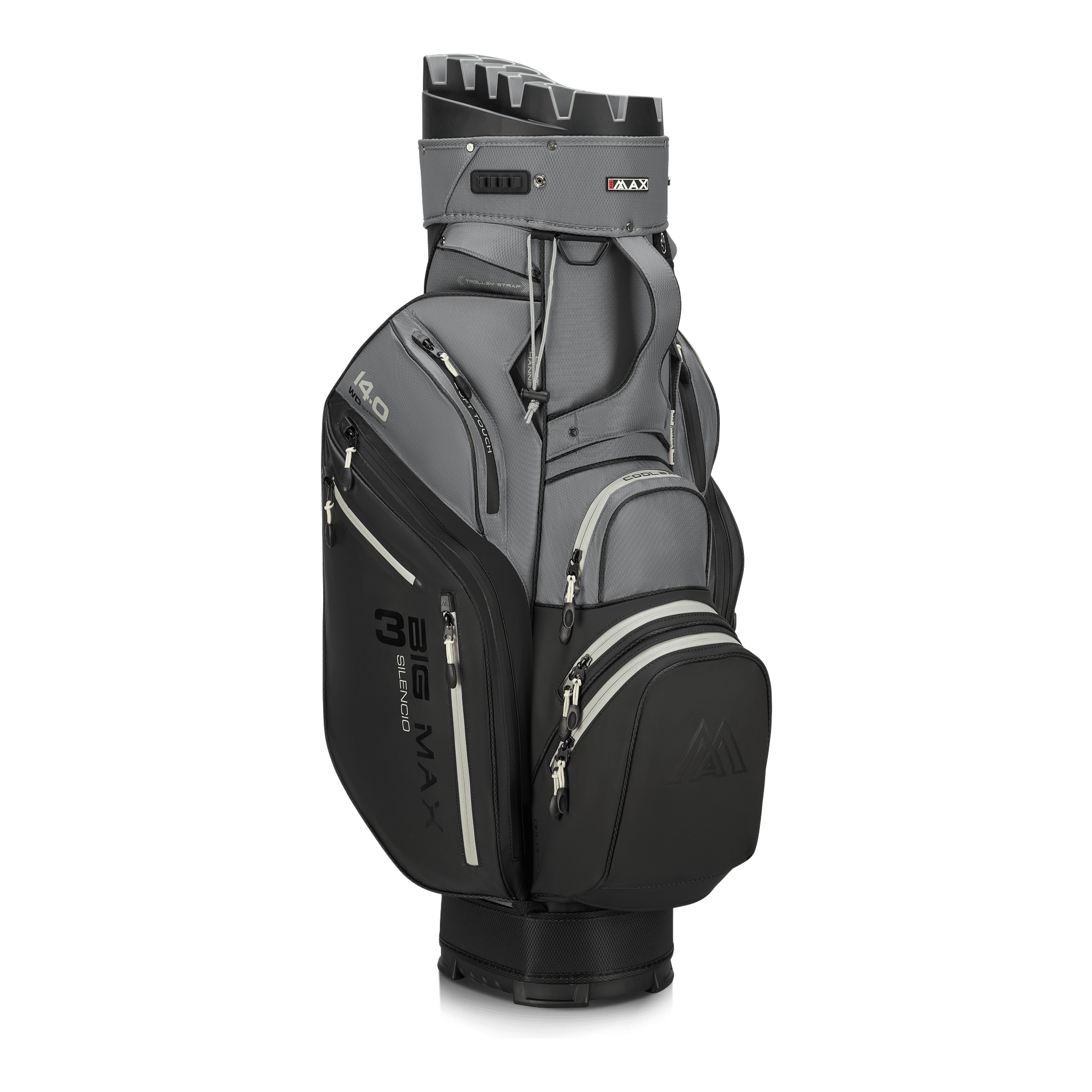 Big Max Dri Lite Silencio 3 Organiser Golf Cart Bag - Black / Grey