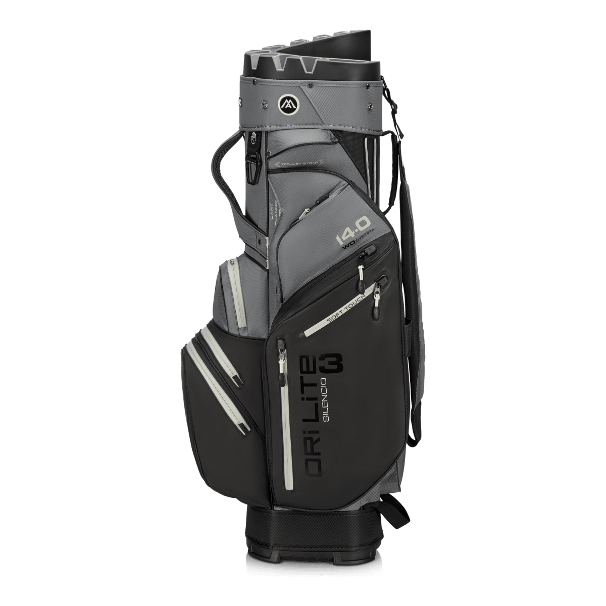 Big Max Dri Lite Silencio 3 Organiser Golf Cart Bag - Black / Grey - Big Max
