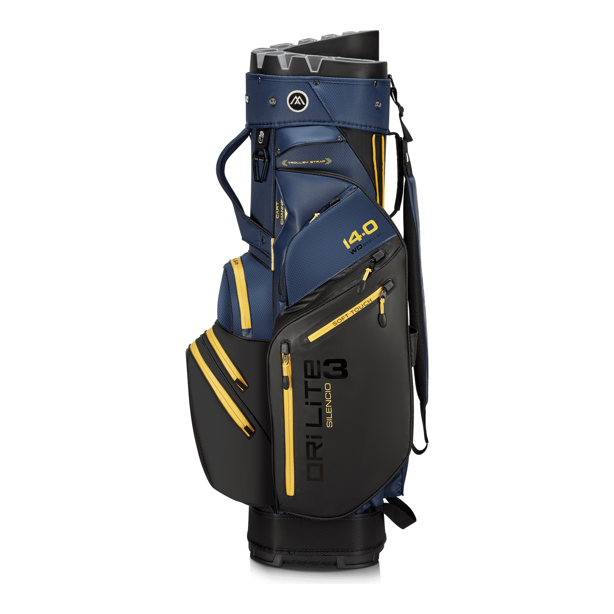 Big Max Dri Lite Silencio 3 Organiser Golf Cart Bag - Black / Navy / Corn