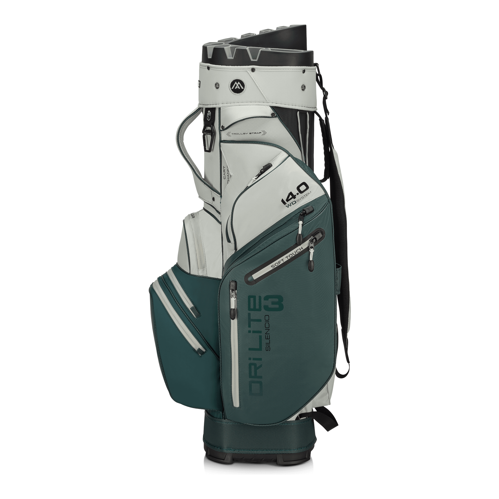 Big Max Dri Lite Silencio 3 Organiser Golf Cart Bag - Forest Green / Off White