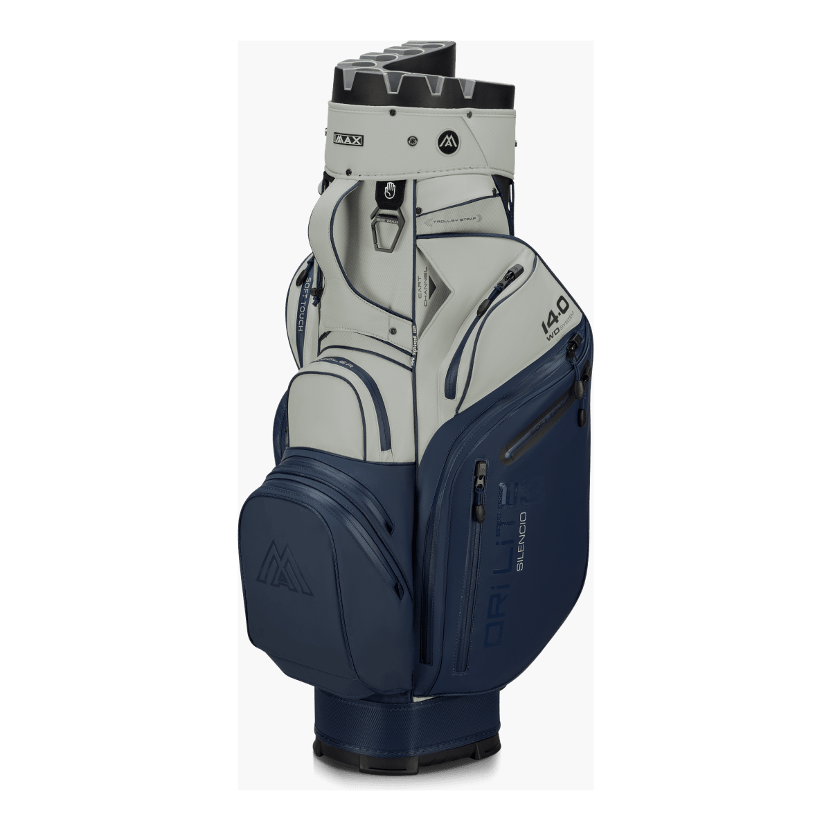 Big Max Dri Lite Silencio 3 Organiser Golf Cart Bag - Navy / Off White - Big Max