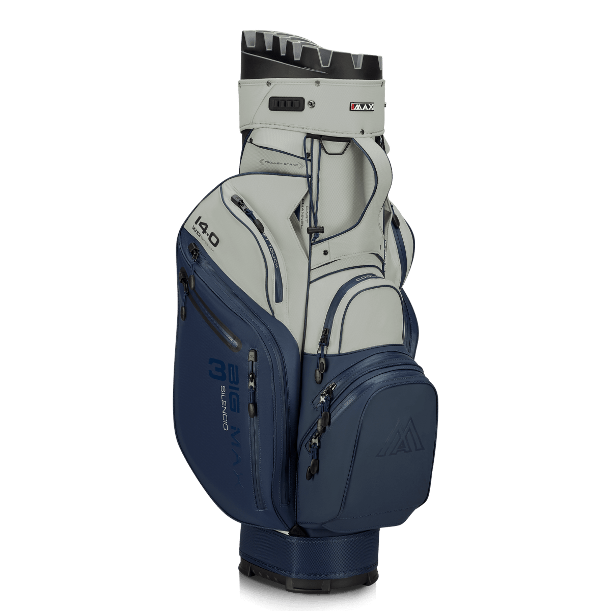 Big Max Dri Lite Silencio 3 Organiser Golf Cart Bag - Navy / Off White - Big Max