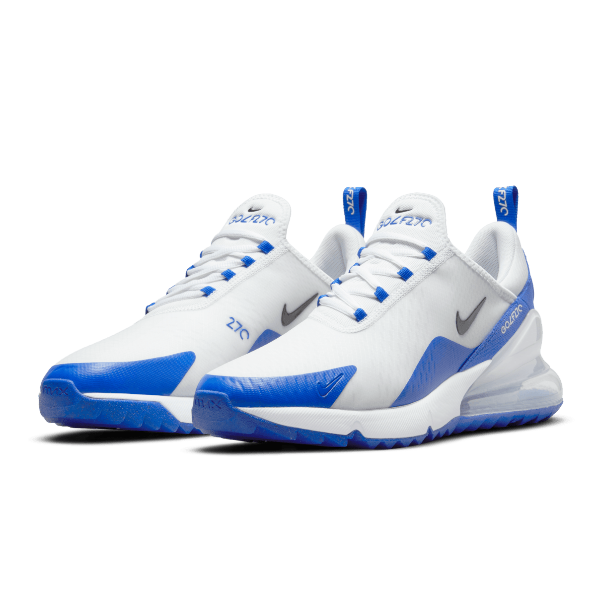 Nike Air Max 270G Spikeless Golf Shoes - White / Black - Racer Blue - Pure Platinum - Nike Golf