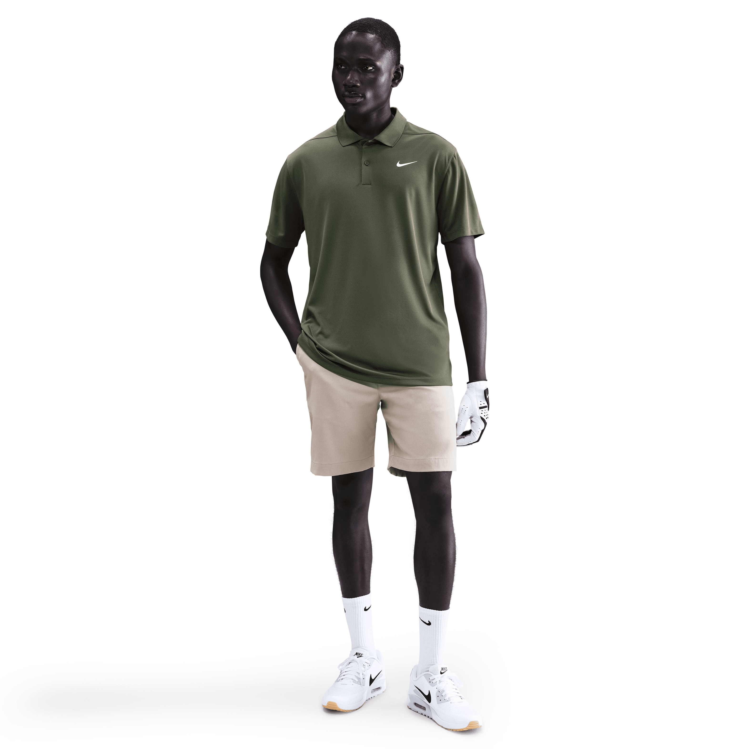 Nike DF Victory Solid Polo - Medium Olive / Pale Ivory