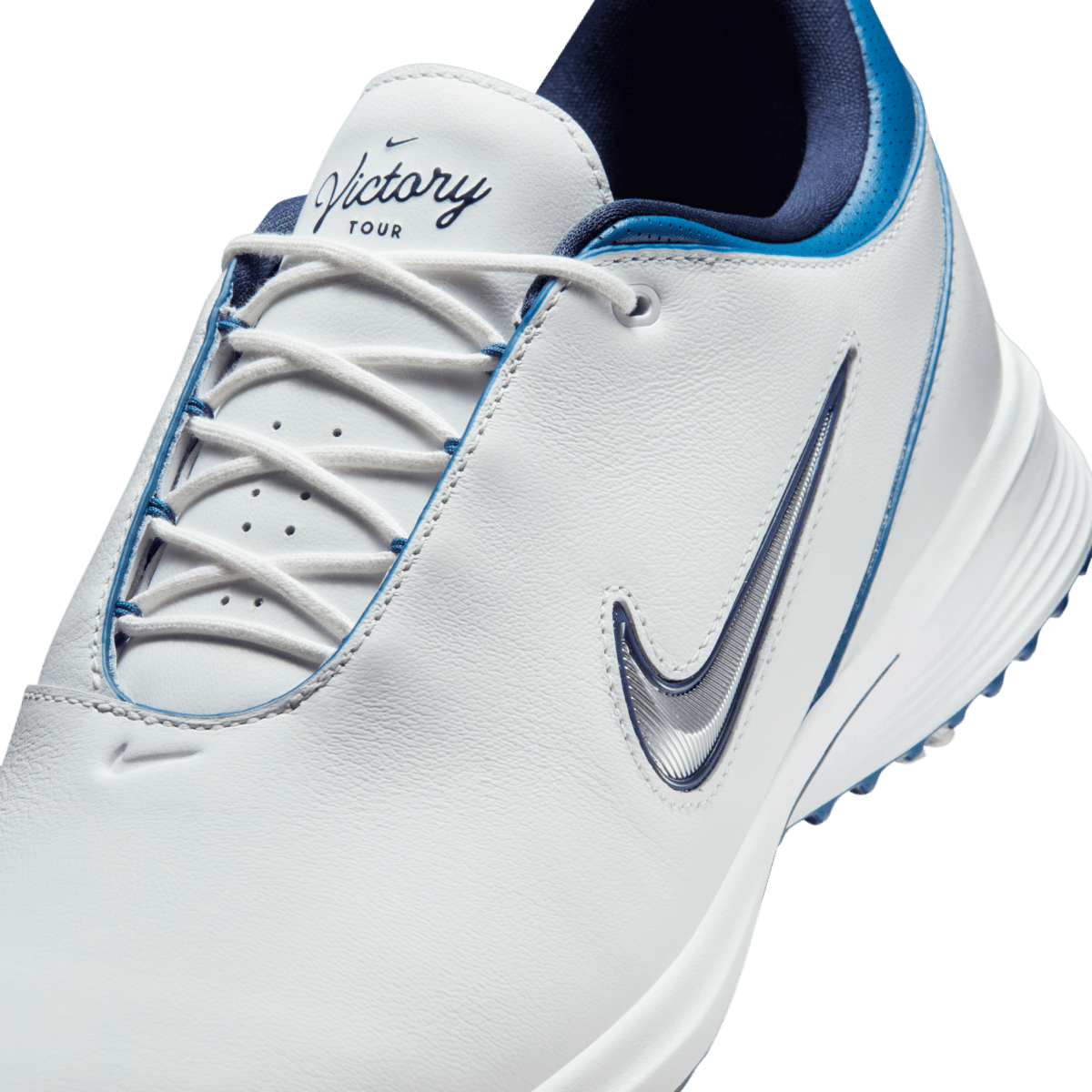 Nike Victory Tour 4 Golf Shoe - Summit White / Metallic Silver / Court Blue (OWN USE) - Nike Golf