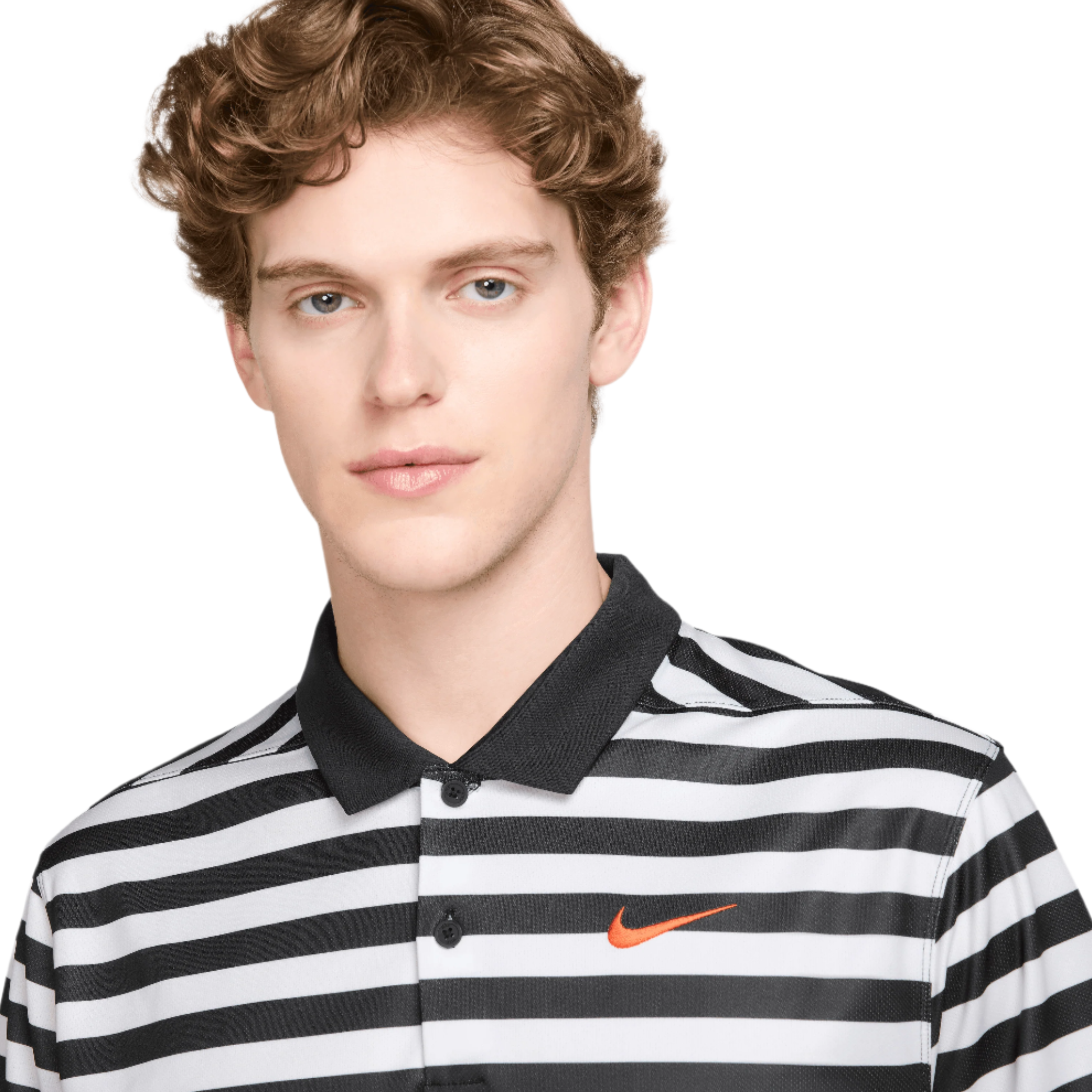 Nike Dri-Fit Victory+ Mens Blocked Polo Shirt - Black/Team Orange