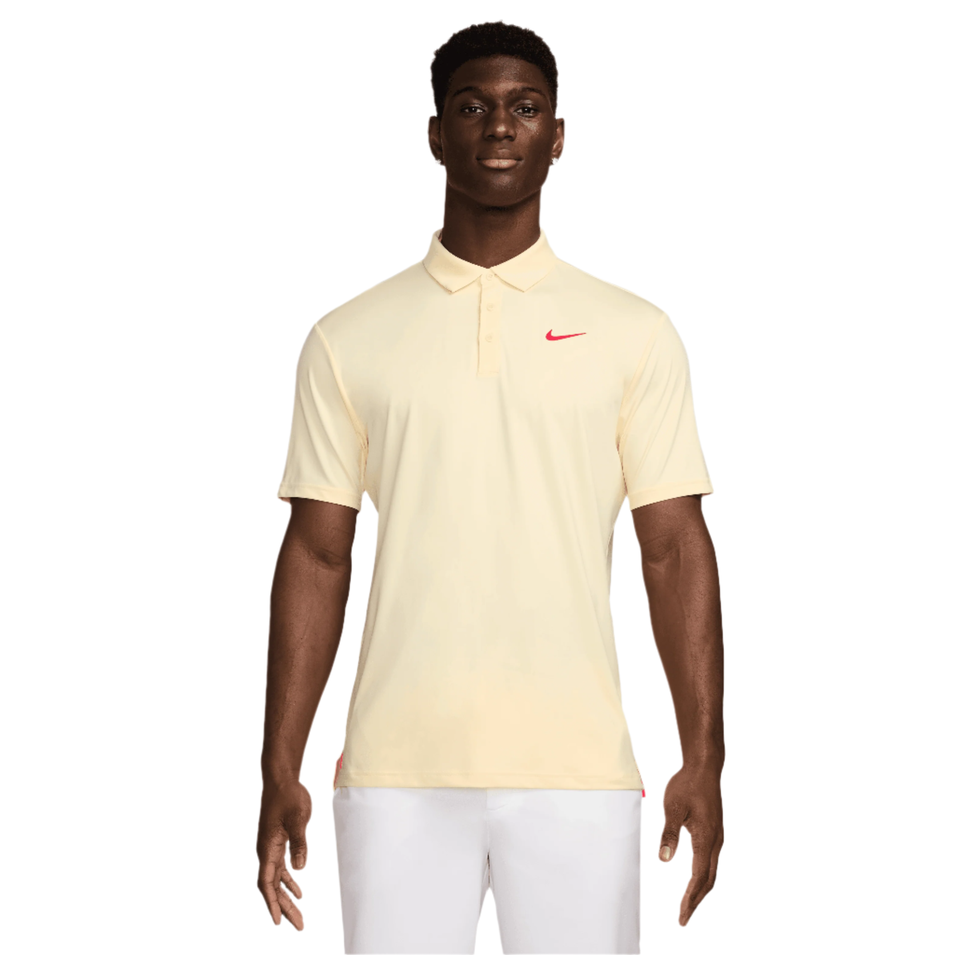 Nike Dri Fit Tour Solid Polo - Muslin / Bright Crimson
