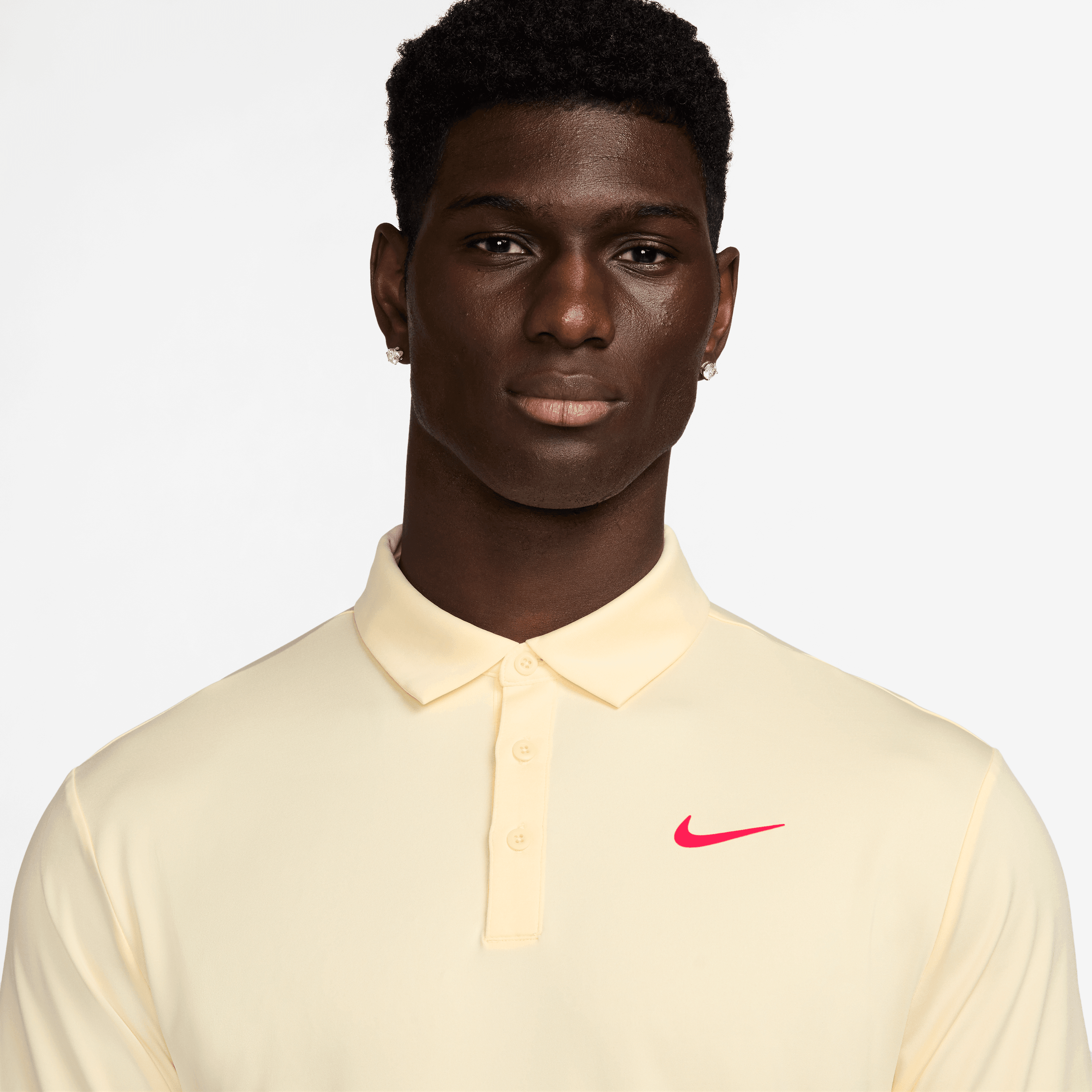 Nike Dri Fit Tour Solid Polo - Muslin / Bright Crimson