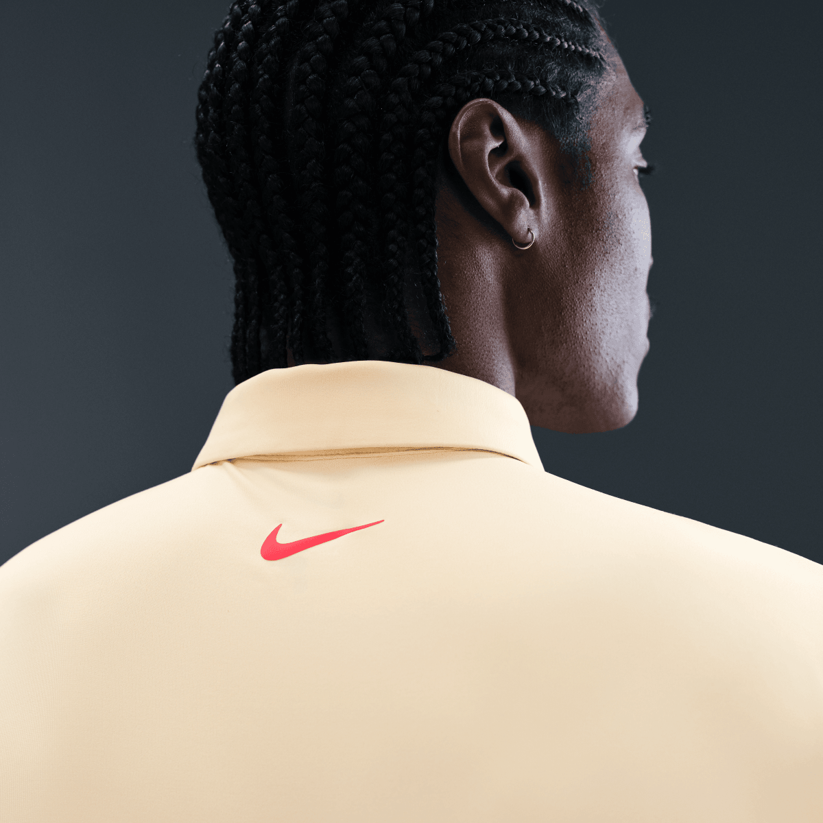 Nike Dri Fit Tour Solid Polo - Muslin / Bright Crimson - Nike Golf
