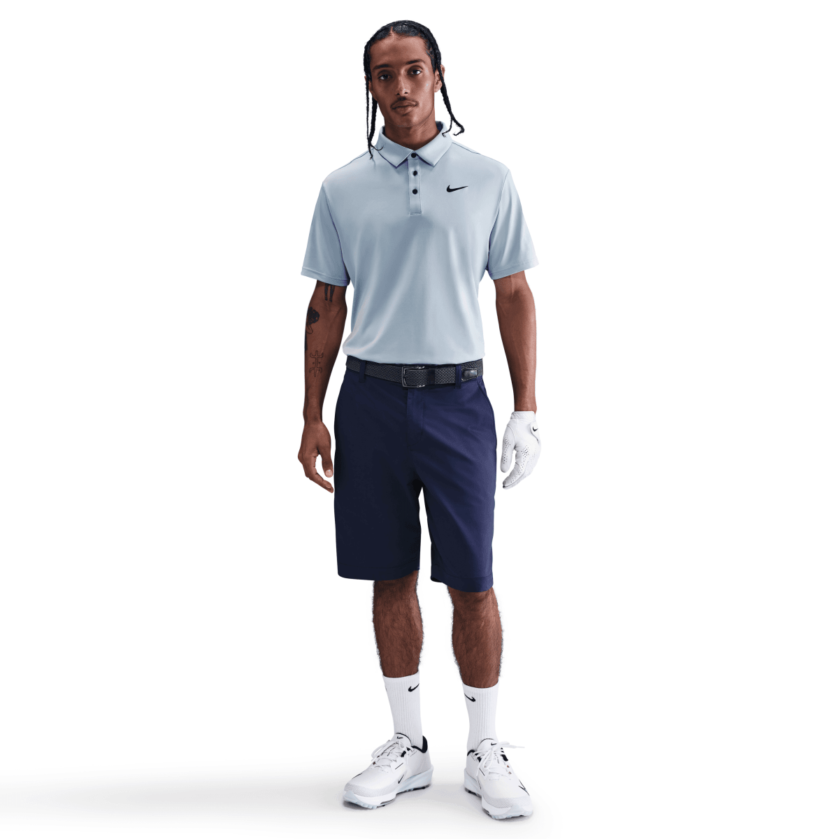 Nike Dri Fit Tour Solid Polo - Light Armoury Blue / Black - Nike Golf