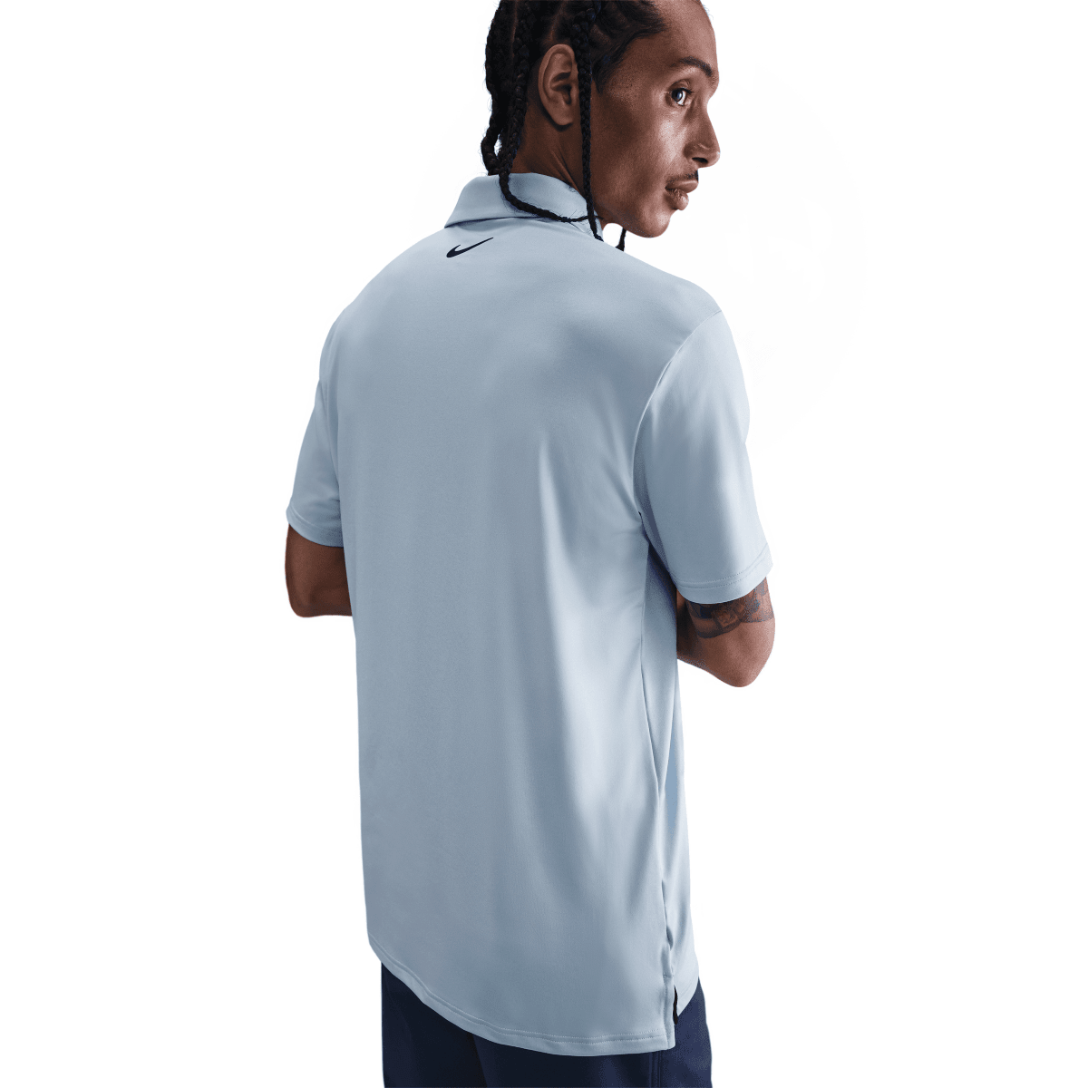 Nike Dri Fit Tour Solid Polo - Light Armoury Blue / Black - Nike Golf