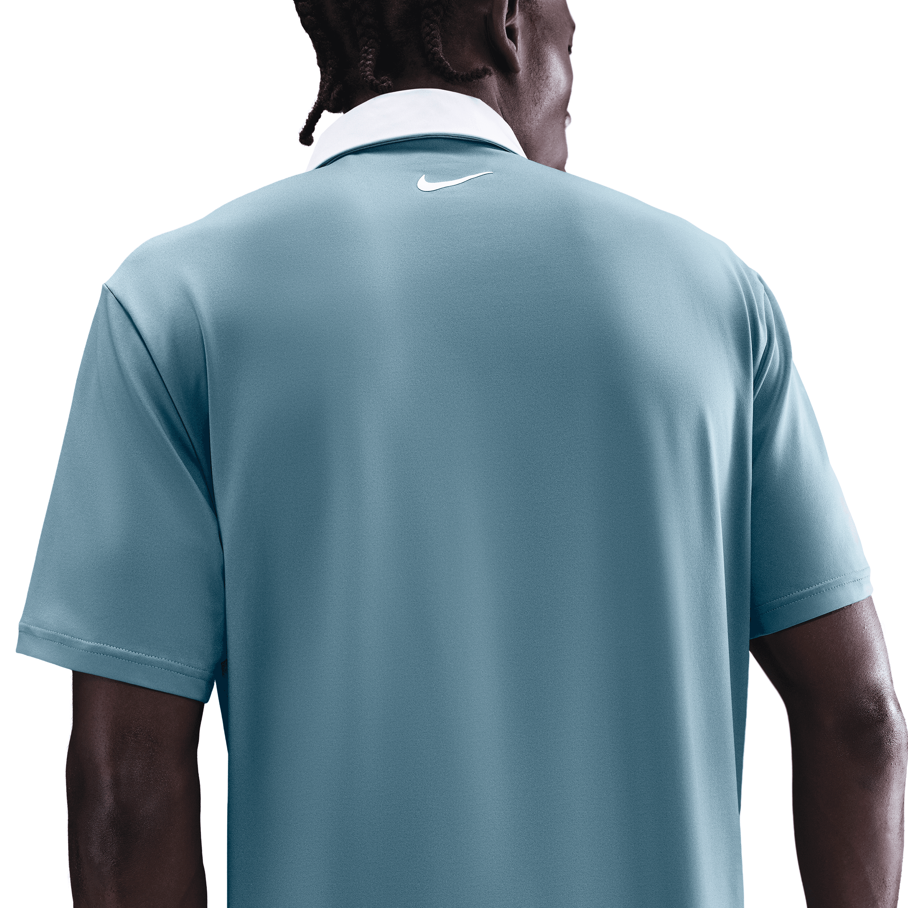 Nike Dri Fit Contrast Mens Golf Polo Shirt - Smokey Blue / Pure Platinum