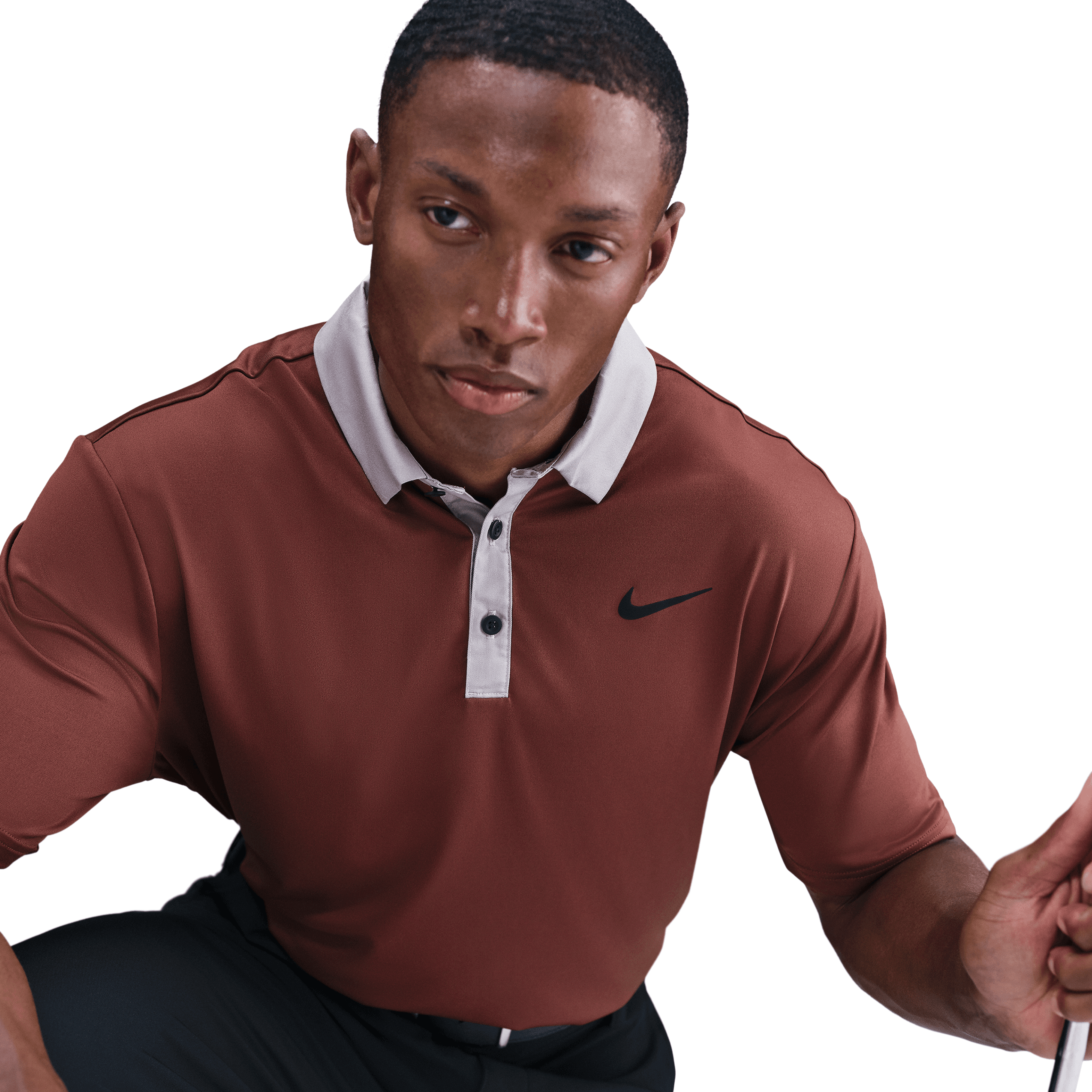 Nike Dri Fit Contrast Mens Golf Polo Shirt - Dark Pony / College Grey