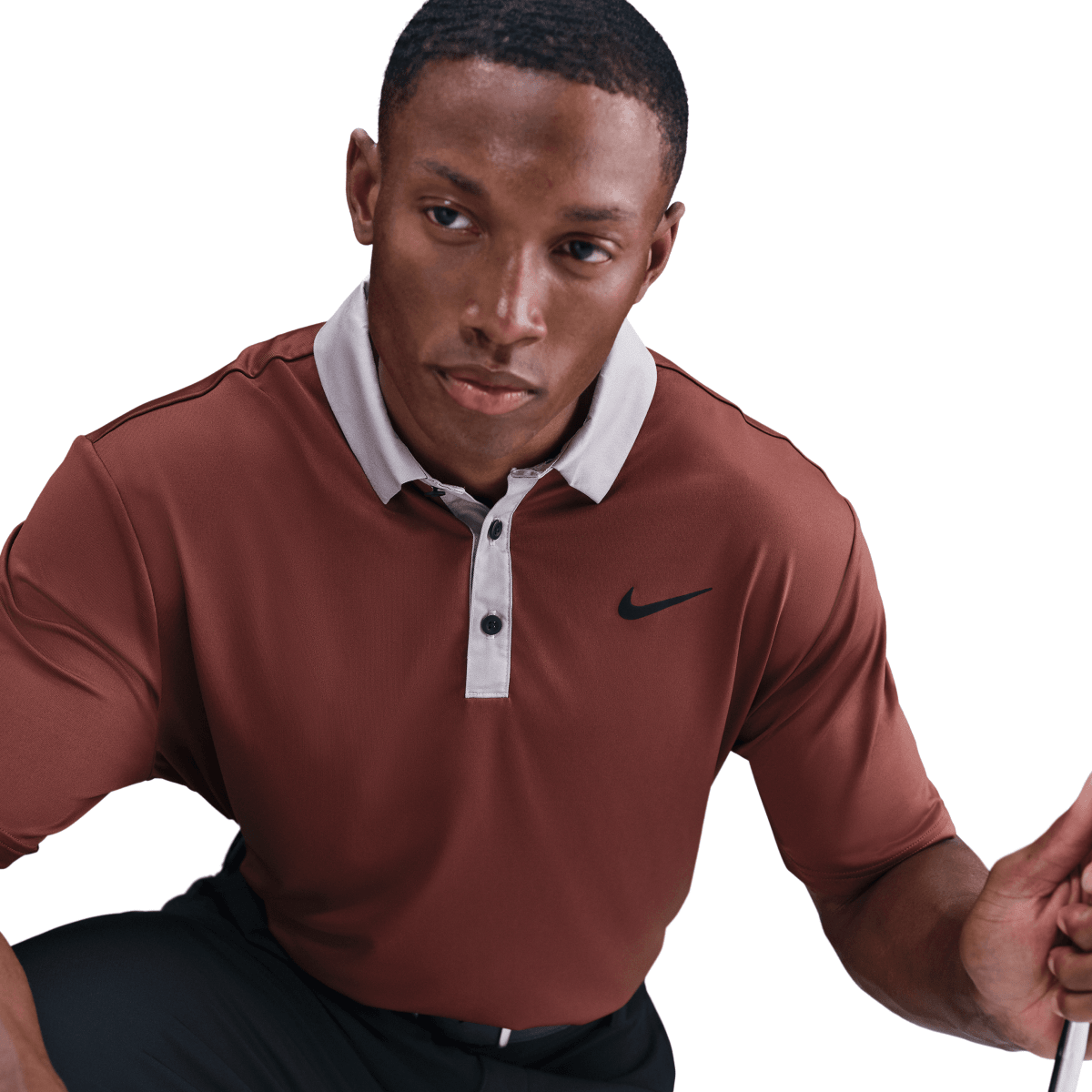 Nike Dri Fit Contrast Mens Golf Polo Shirt - Dark Pony / College Grey - Nike Golf