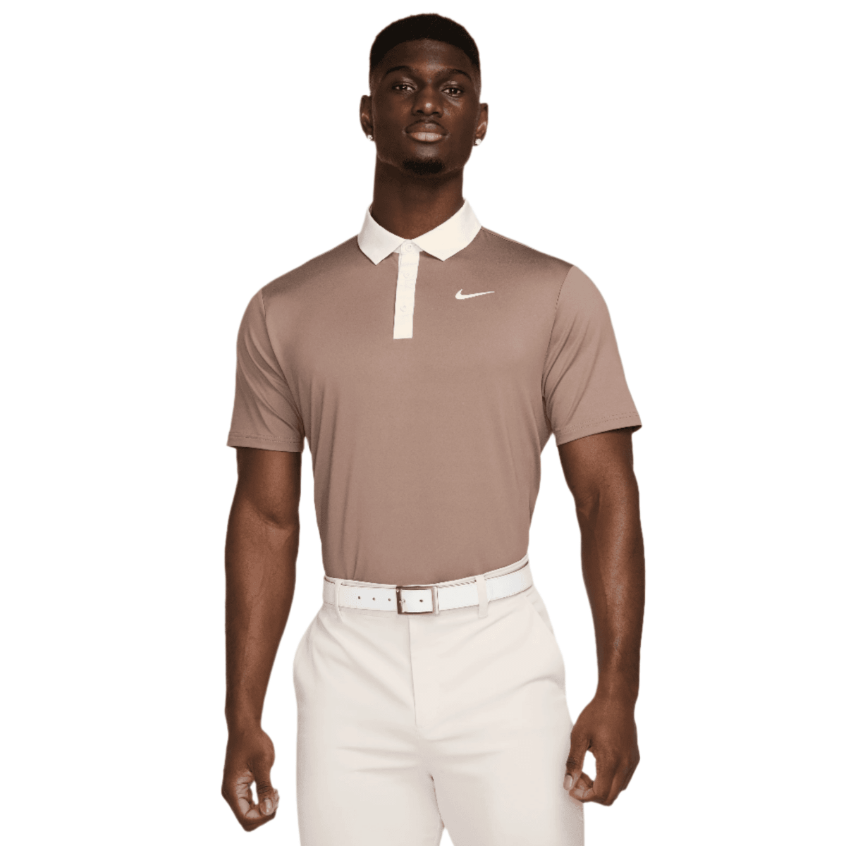 Nike Dri Fit Contrast Mens Golf Polo Shirt - Mink Brown / Pale Ivory - Nike Golf