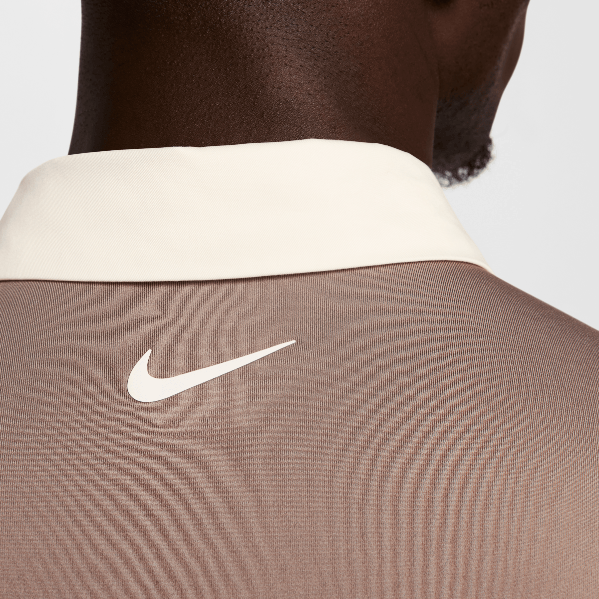 Nike Dri Fit Contrast Mens Golf Polo Shirt - Mink Brown / Pale Ivory - Nike Golf