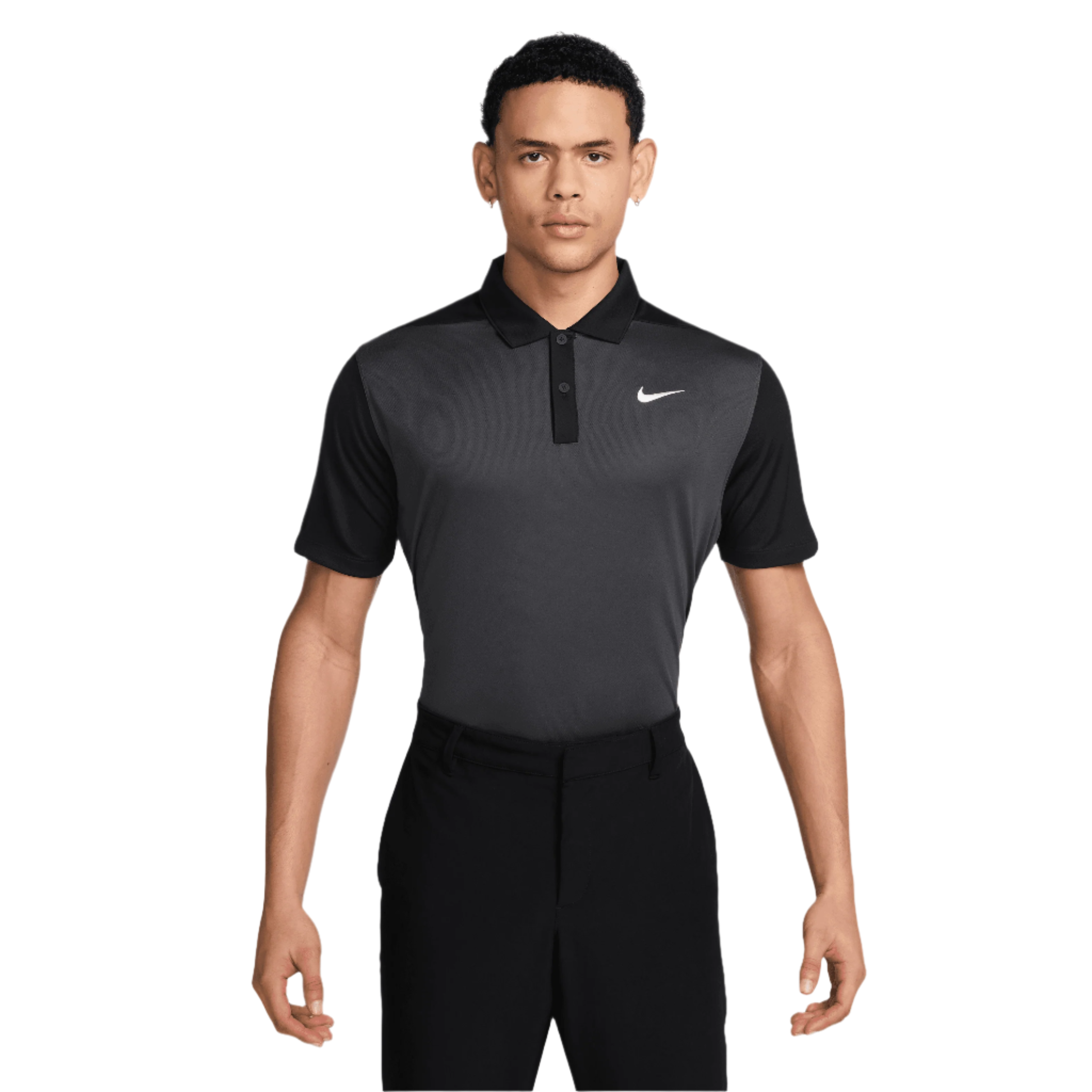 black nike golf polo