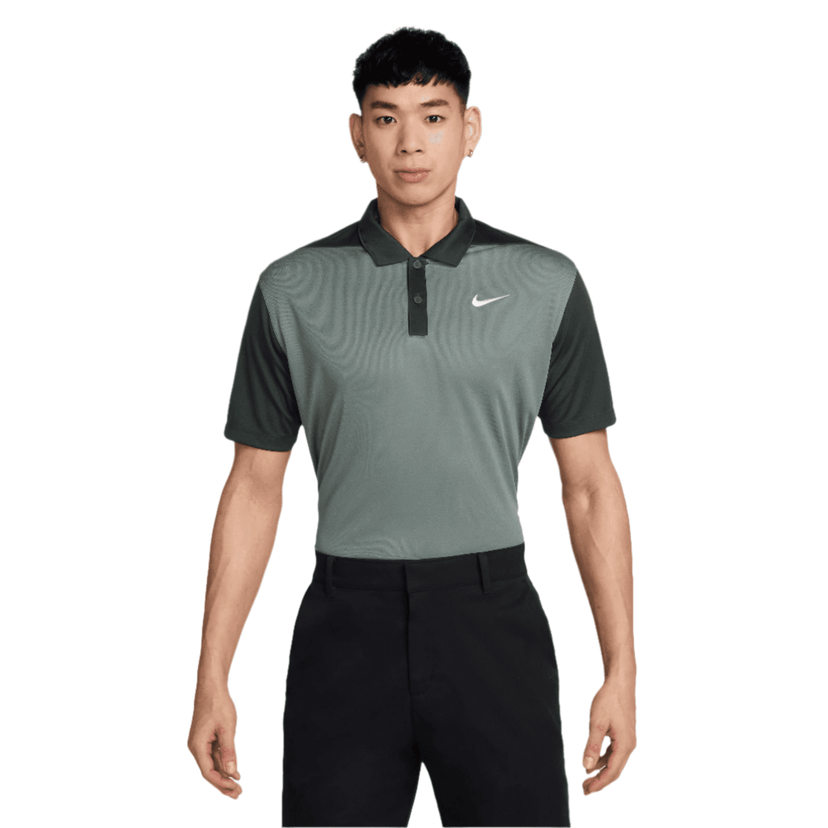 Nike Dri - Fit Victory+ Mens Blocked Polo Shirt - Dark Green - Nike Golf