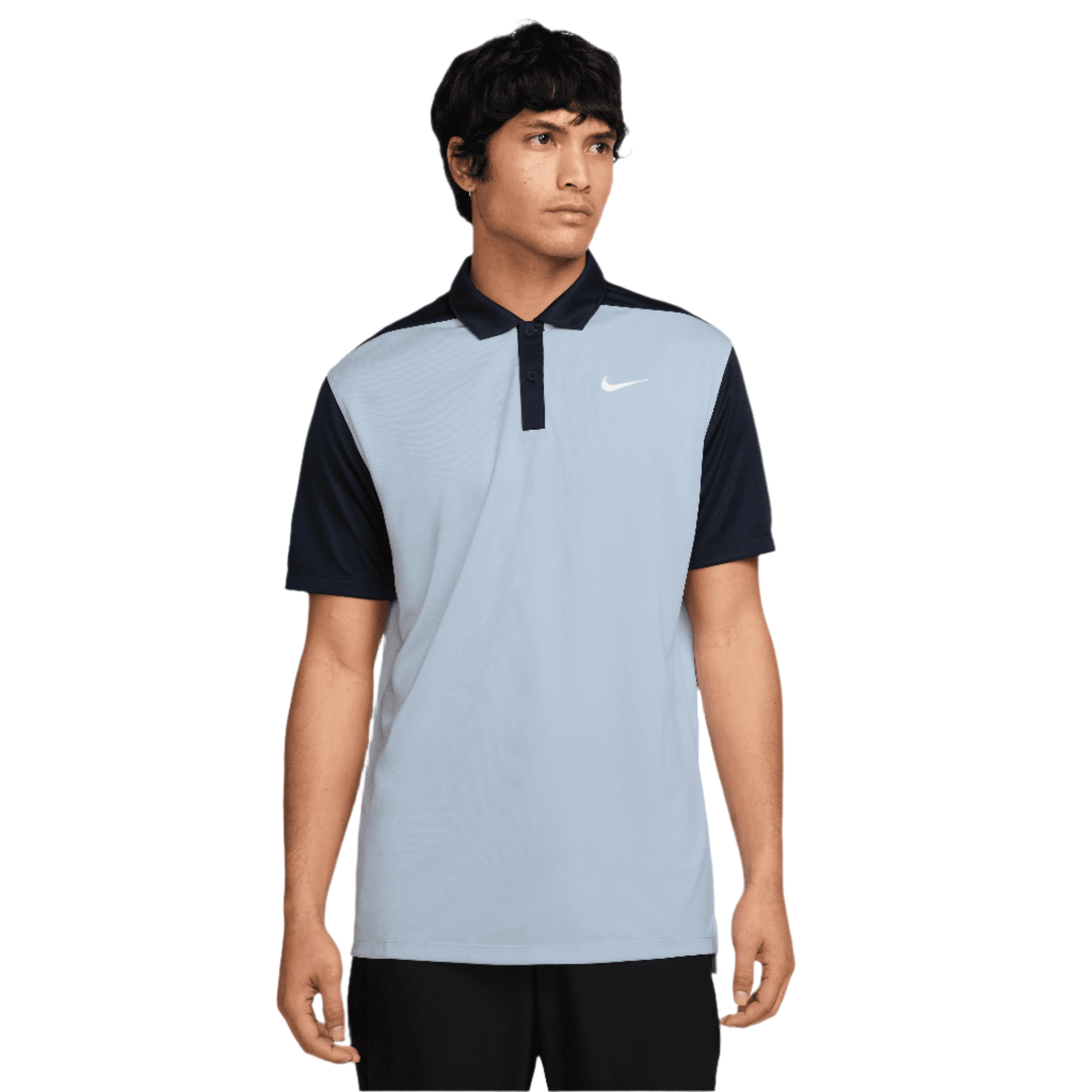 Nike Dri-Fit Victory+ Mens Blocked Polo Shirt - Light Armoury Blue / Collegiate Navy