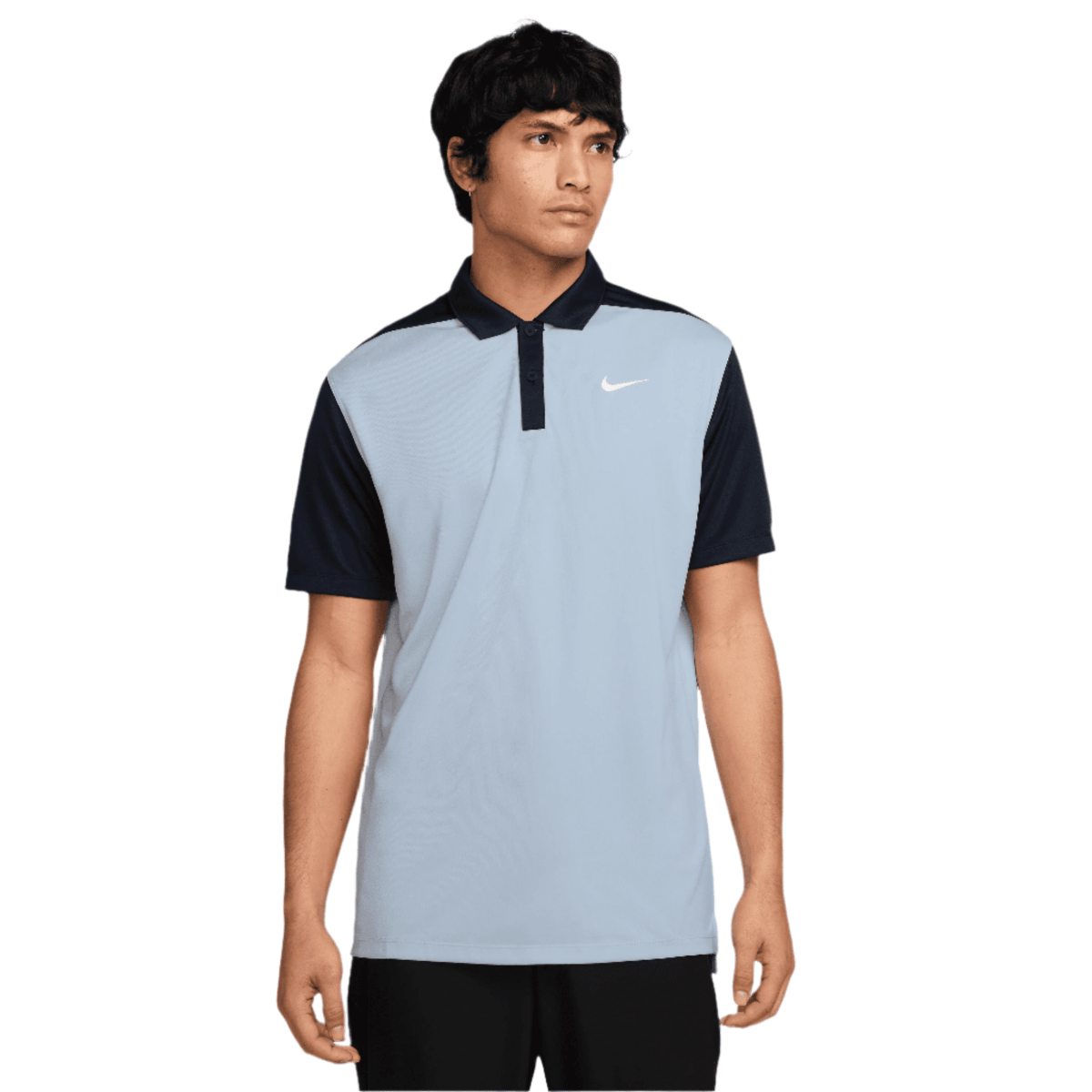 Nike Dri - Fit Victory+ Mens Blocked Polo Shirt - Light Armoury Blue / Collegiate Navy - Nike Golf