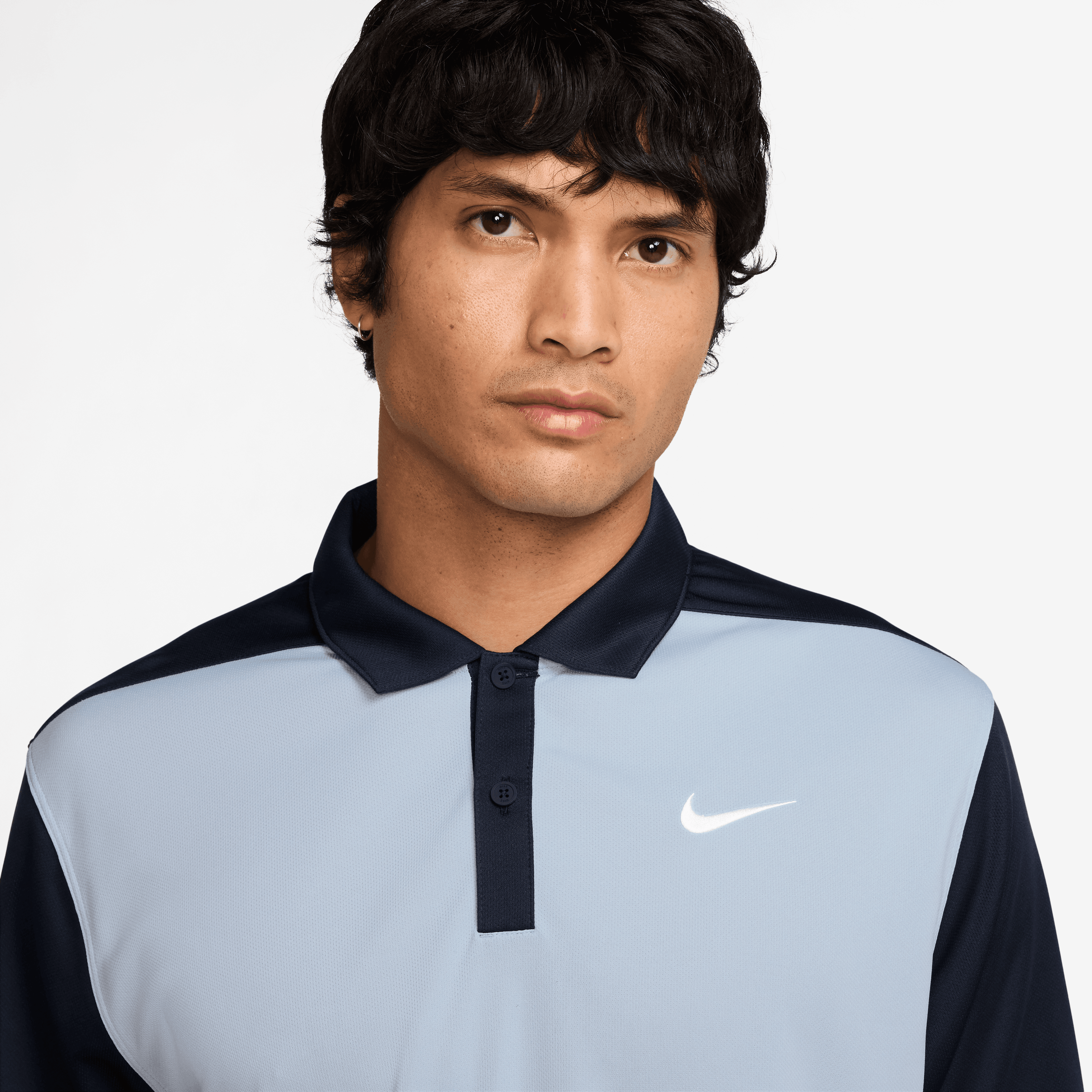 Nike Dri-Fit Victory+ Mens Blocked Polo Shirt - Light Armoury Blue / Collegiate Navy