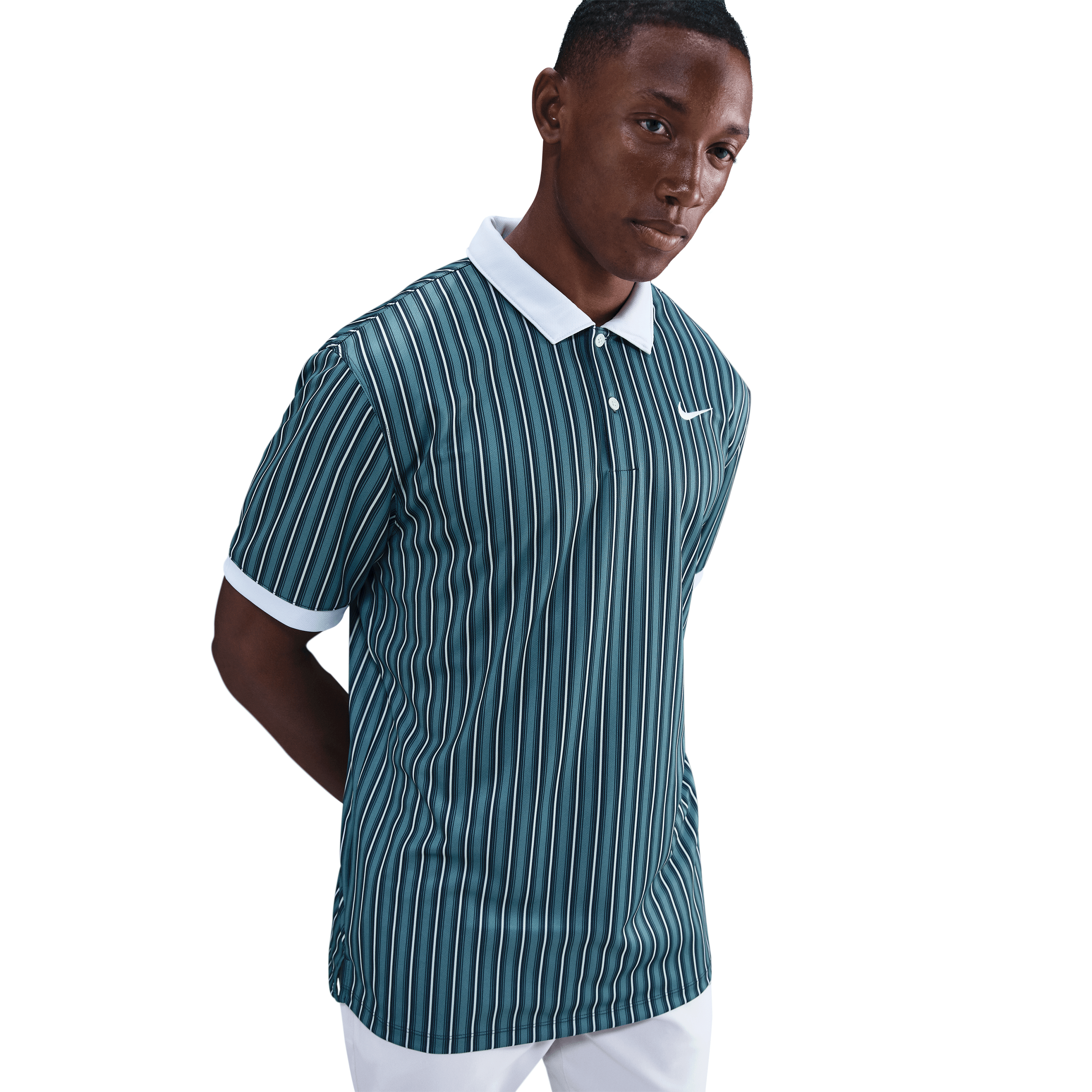 Nike Dri-Fit Victory+ Mens Polo Shirt - Smokey Blue / Pure Platinum