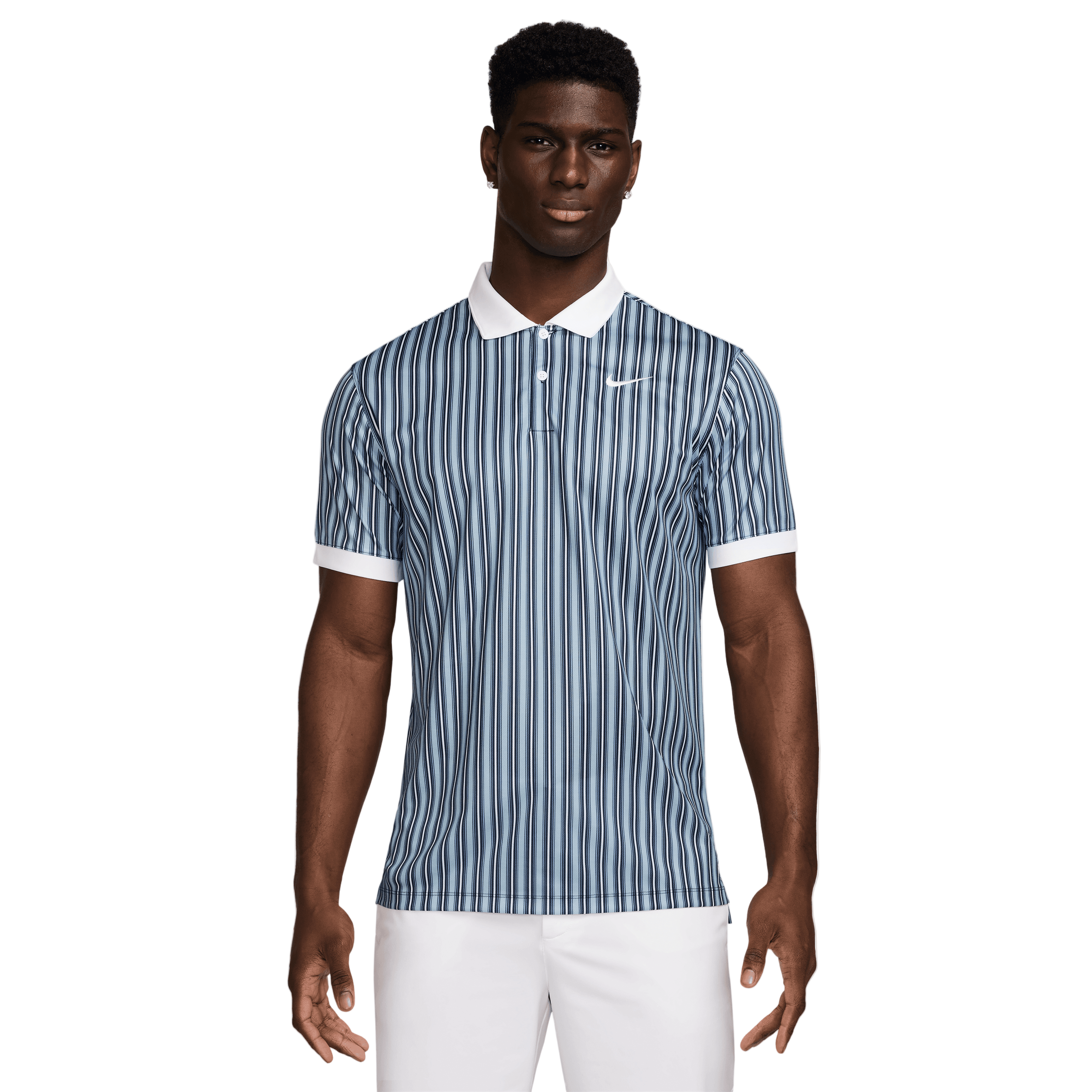 Nike Dri-Fit Victory+ Mens Polo Shirt - Light Armoury Blue / White