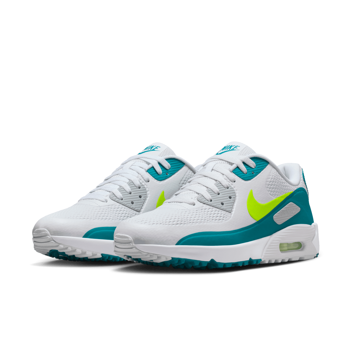 Nike Air Max 90G Spikeless Golf Shoe - White / Volt - Bright Spruce - Nike Golf