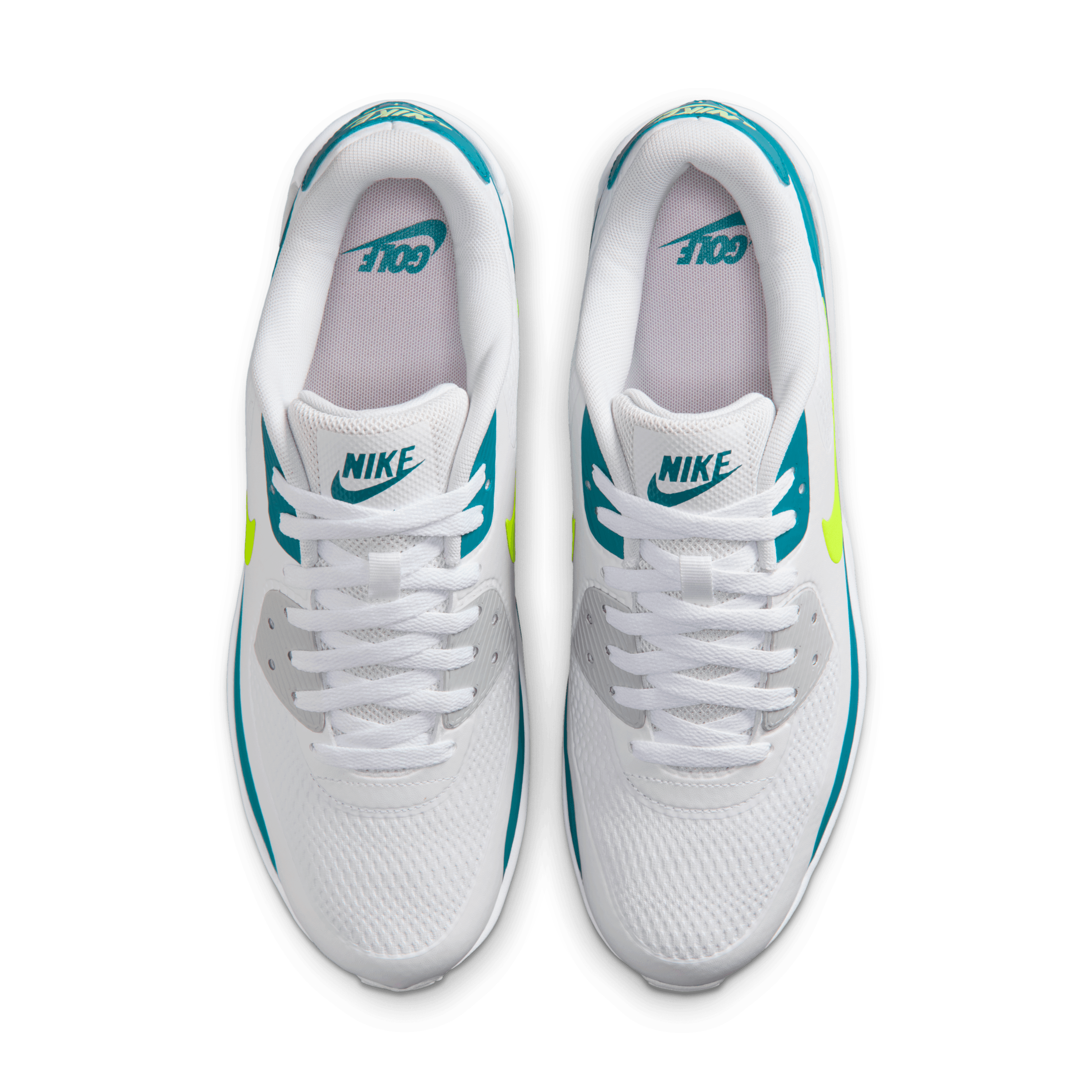 Nike Air Max 90G Spikeless Golf Shoe - White/Volt-Bright Spruce
