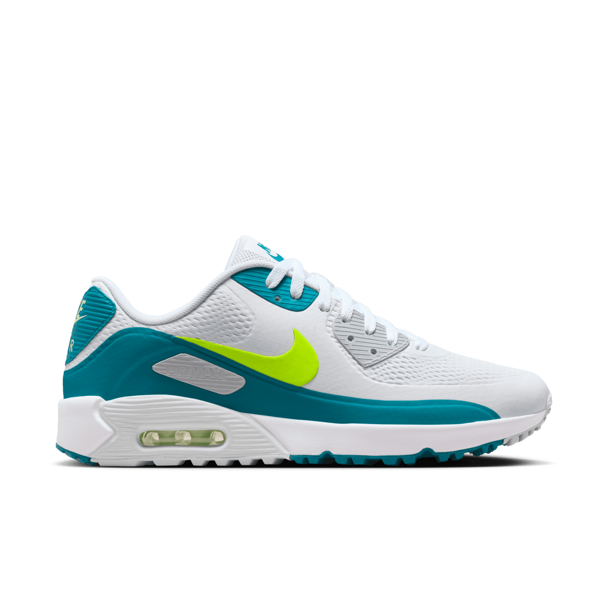 Nike Air Max 90G Spikeless Golf Shoe - White / Volt - Bright Spruce - Nike Golf